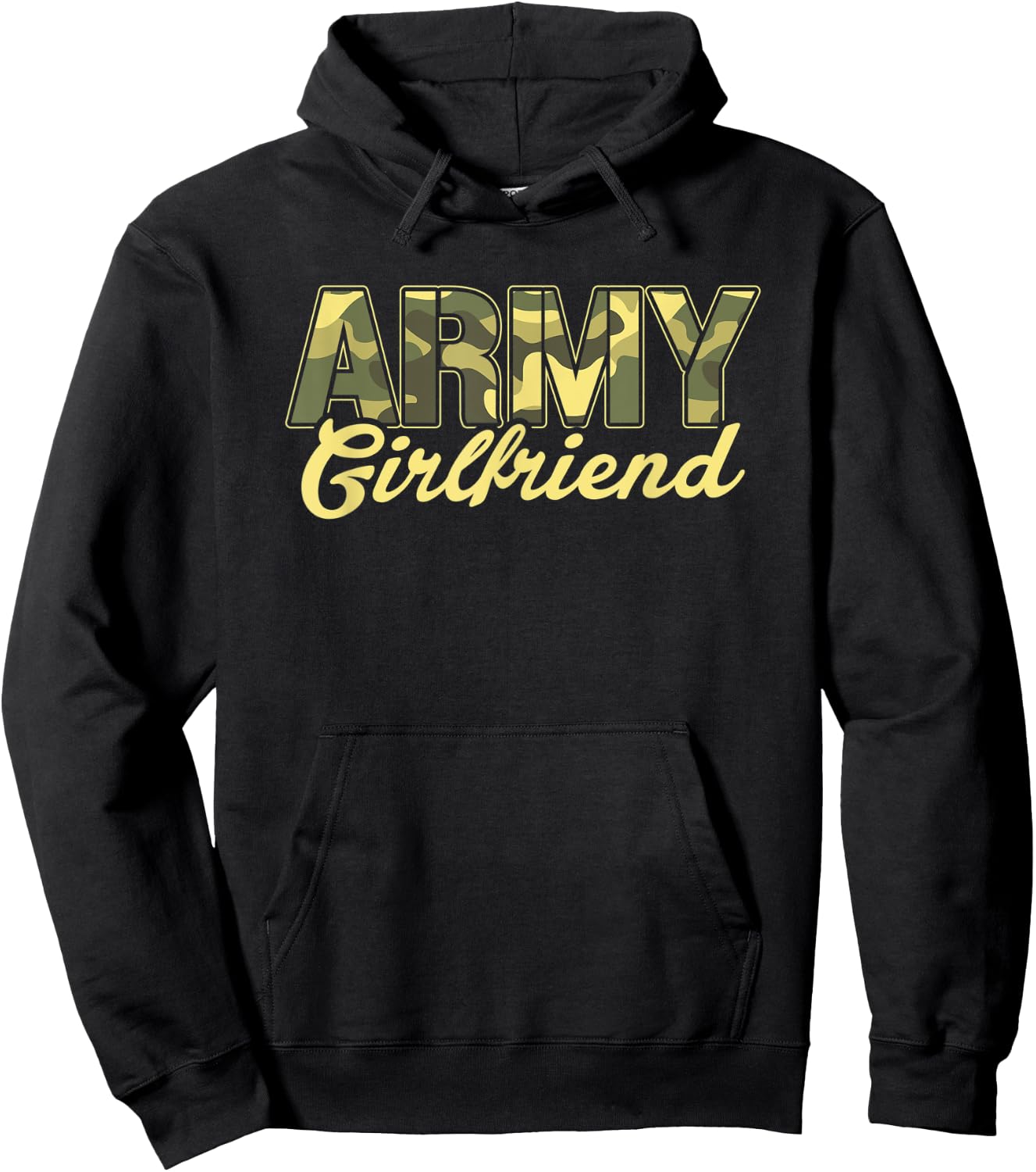 Proud Army Girlfriend US Military Family Wife Boyfriend Hoodie - Hoodie | Black