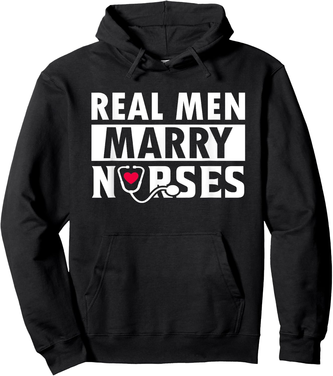 Real Men Marry Nurses Cute From a Nurse Wife To Husband Hoodie - Hoodie | Black
