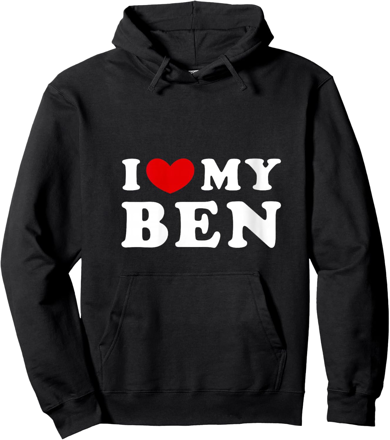 I Love My Ben, I Love My Ben V-Neck Hoodie - Hoodie | Black