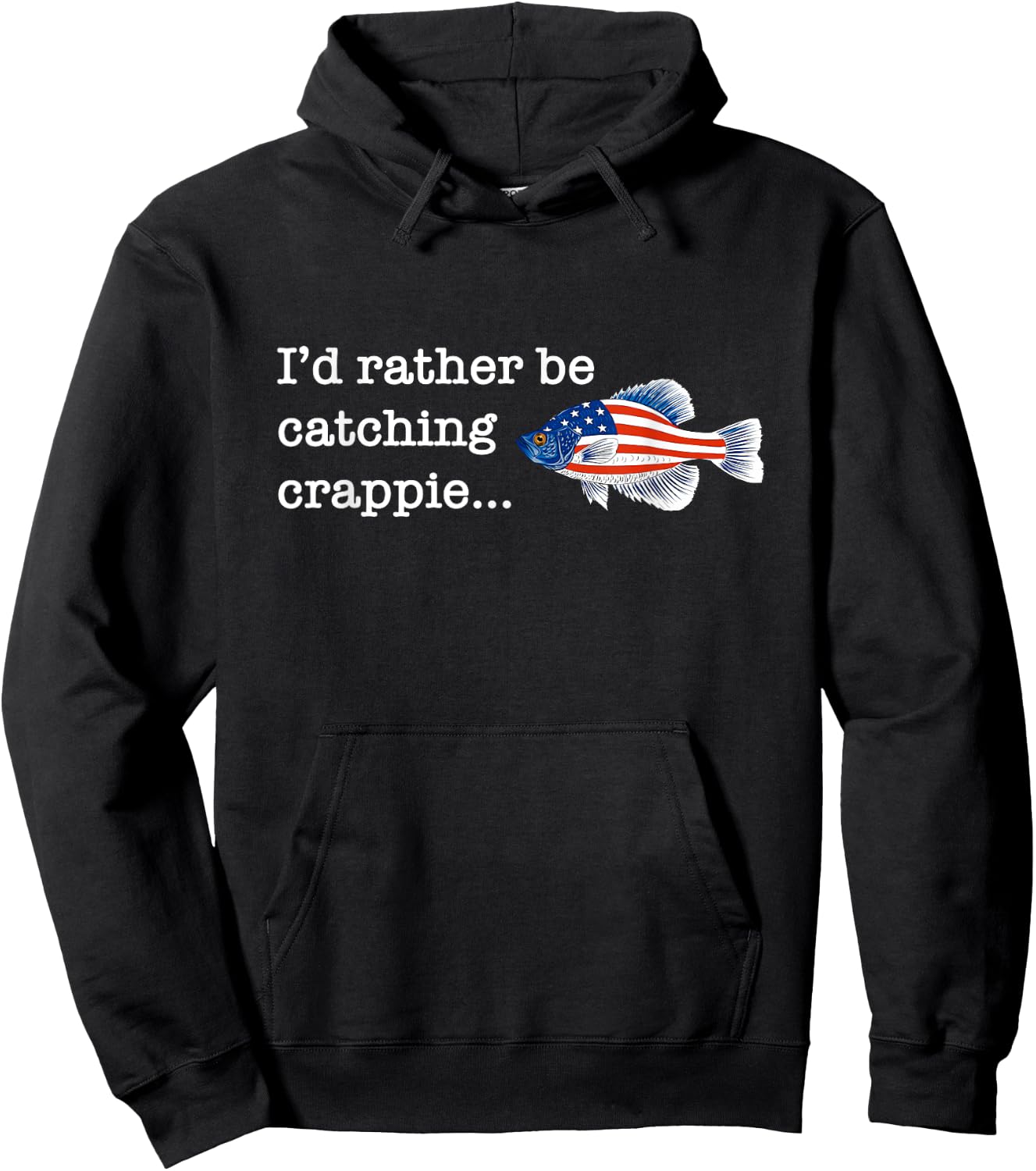 Freshwater Fishing Gift Men Women Kids USA Black Crappie Hoodie - Hoodie | Black