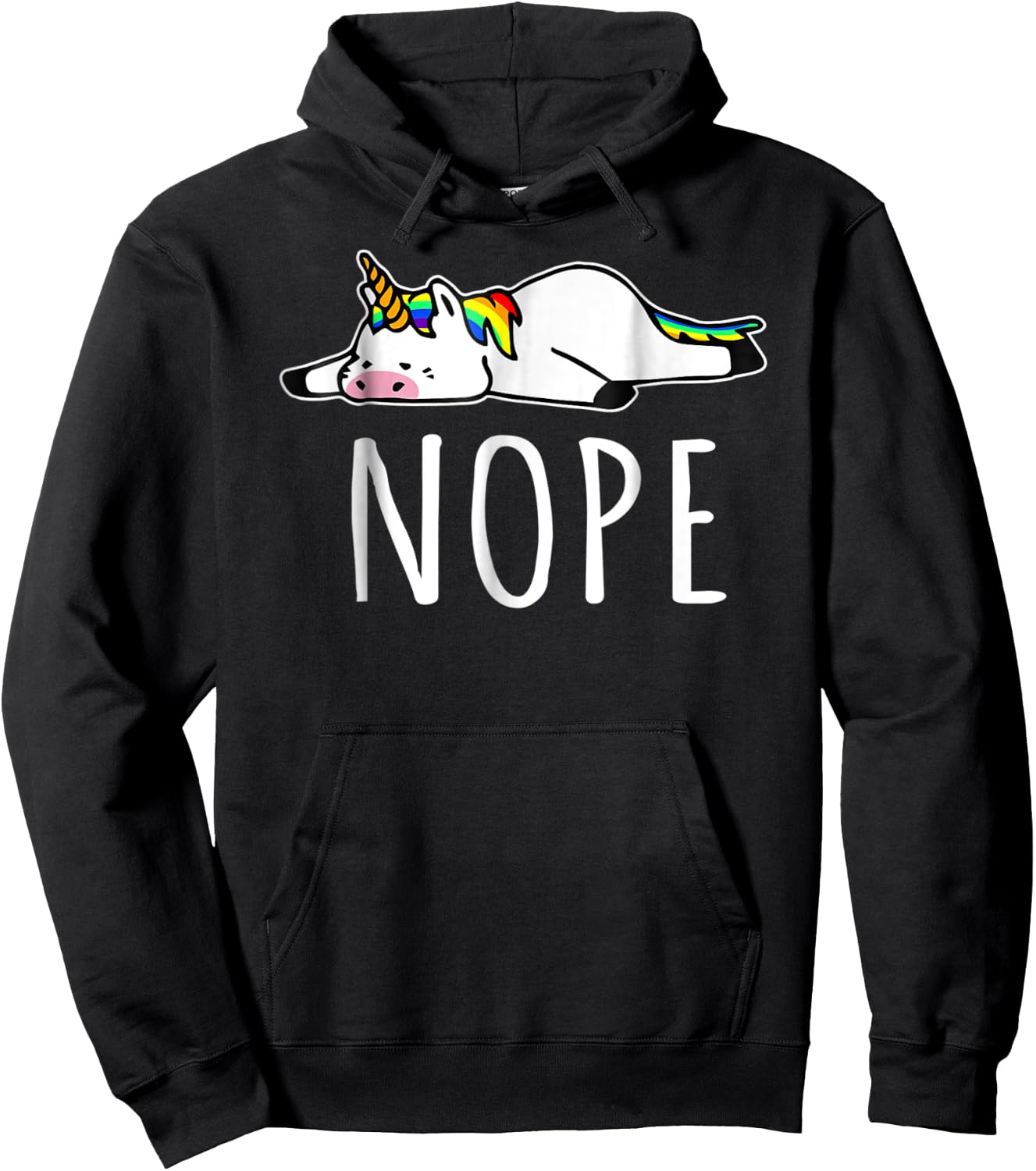 Nope Unicorn Nah Not Gonna Do It Hoodie - Hoodie | Black