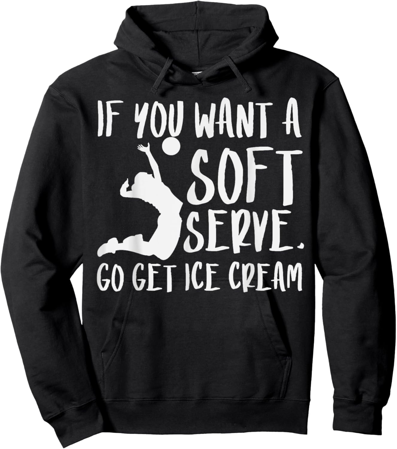 Volleyball Soft Serve Get Ice Cream Funny Player Women Girls Hoodie - Hoodie | Black