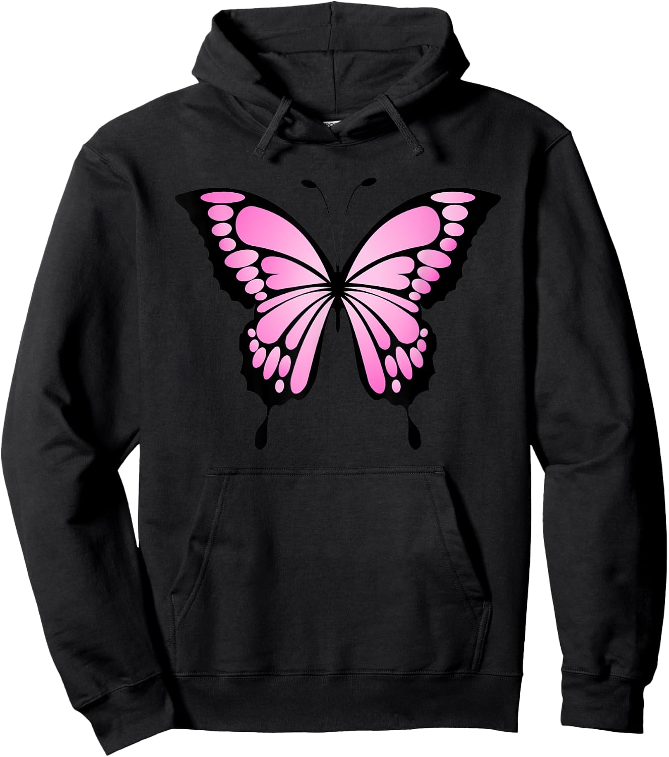 Pretty Pink Butterfly Hoodie - Hoodie | Black
