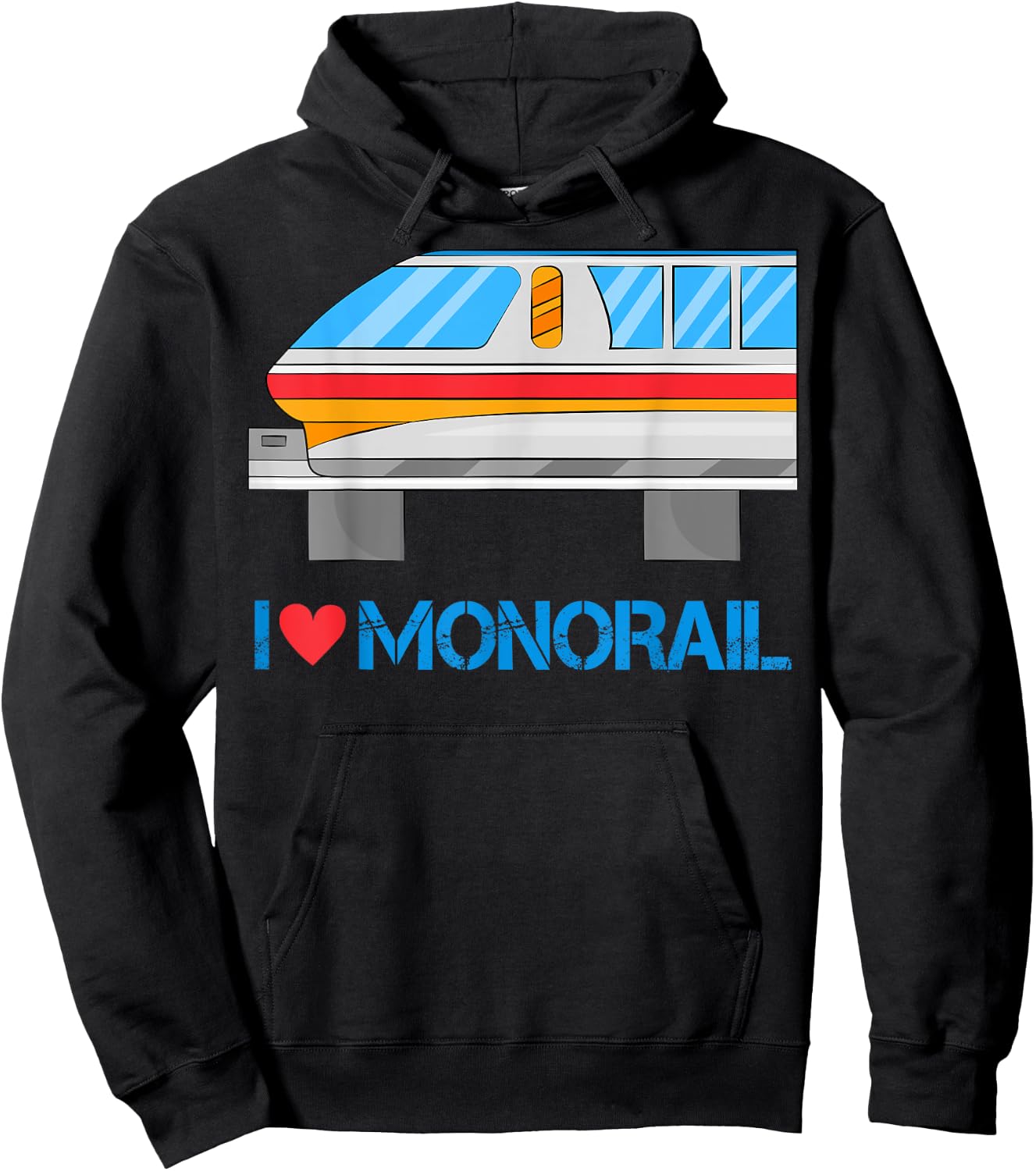 Vehicle Monorail T Shirt. Public Transportation People Mover Hoodie - Hoodie | Black