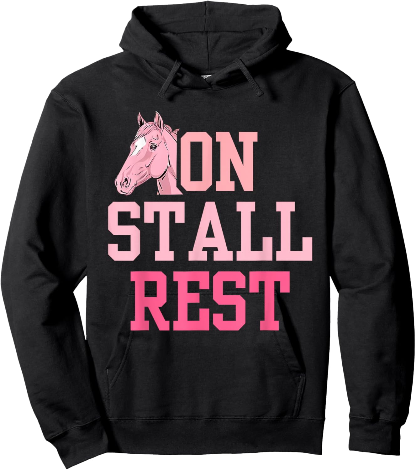 On Stall Rest Get Well Horse Design Hoodie - Hoodie | Black