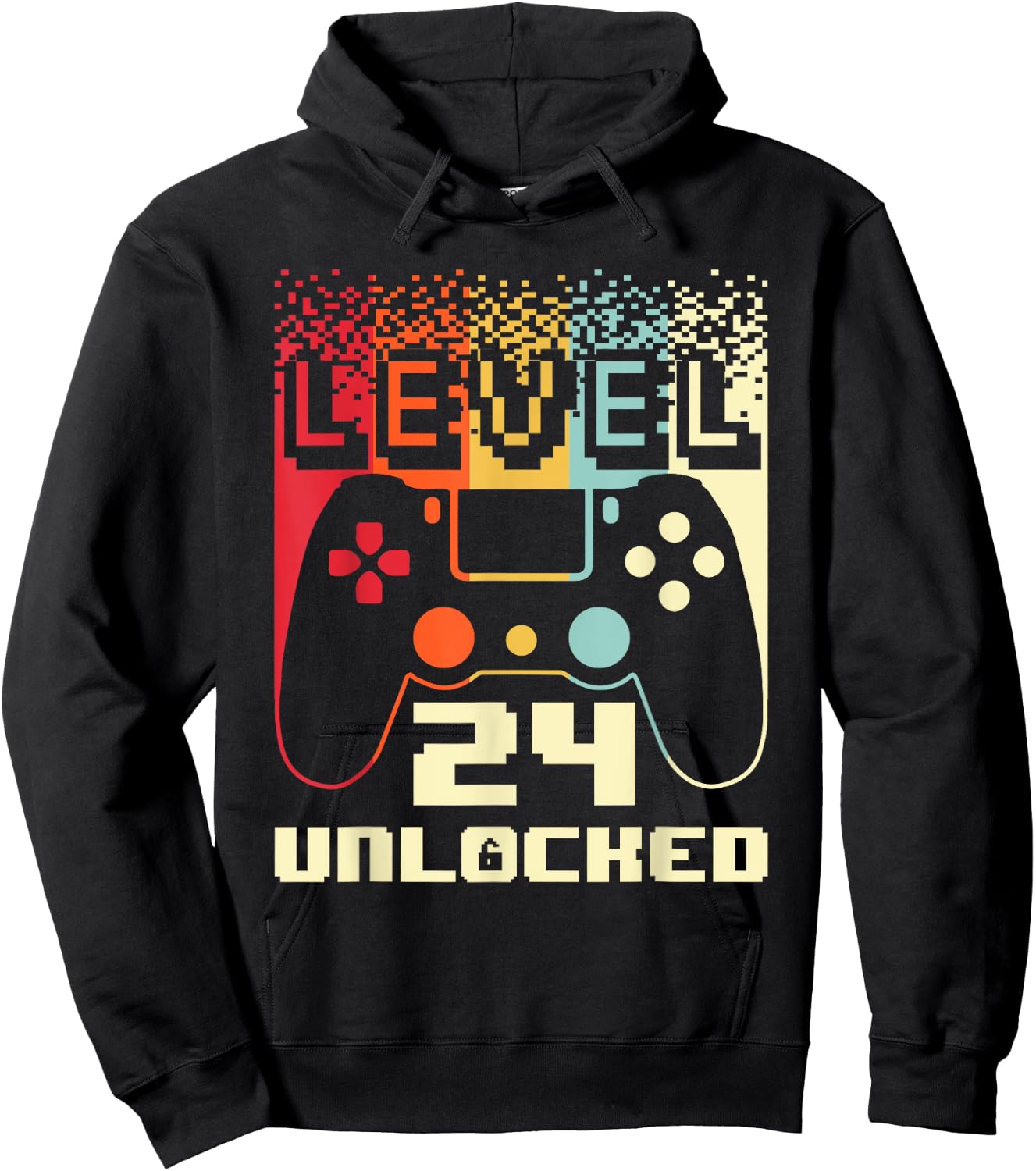 24th Birthday Level 24 Unlocked Gamer 24 Year Old Hoodie - Hoodie | Black