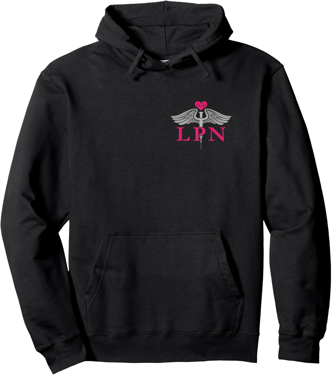 LPN Nurse Flag Caduceus Nursing Staff Hoodie - Hoodie | Black