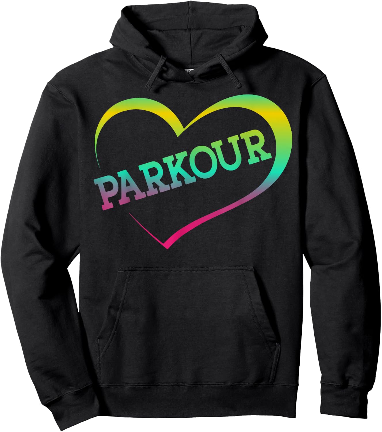 Parkour Free Running Traceur Girl Watercolor Heart Parkour Hoodie - Hoodie | Black