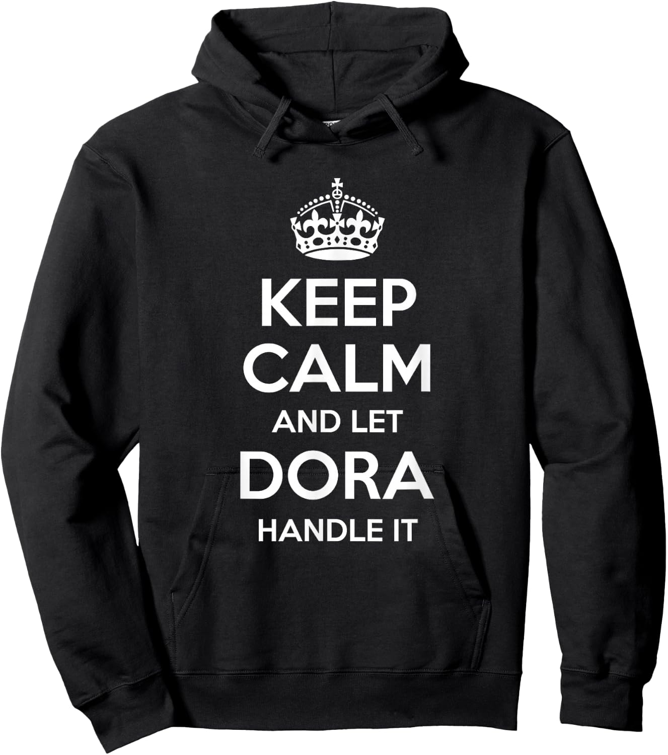 Dora Keep Calm Personalized Name Funny Birthday Gift Small Hoodie - Hoodie | Black