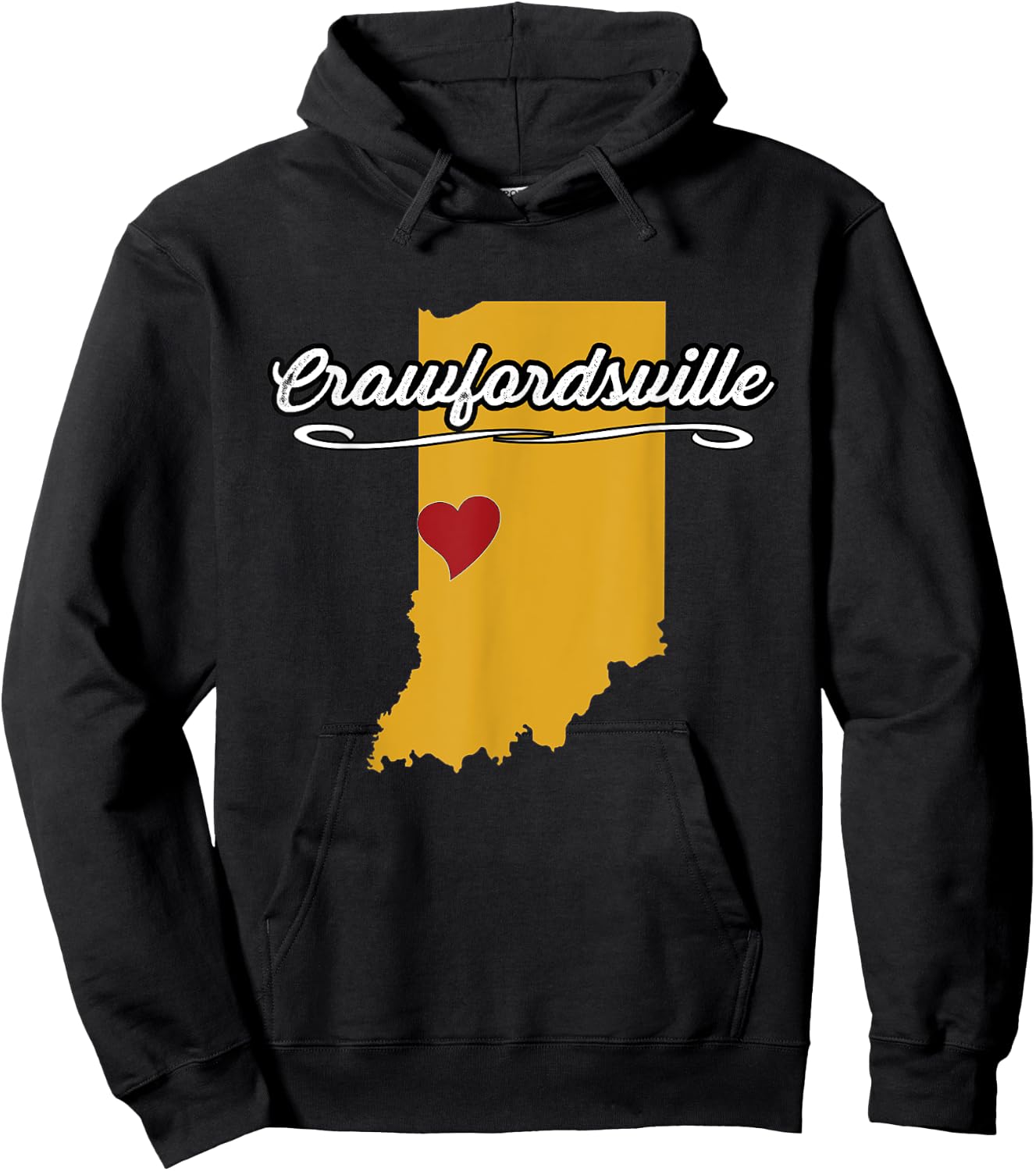 City of Crawfordsville Indiana | Novelty Merch Gift Hoodie - Hoodie | Black