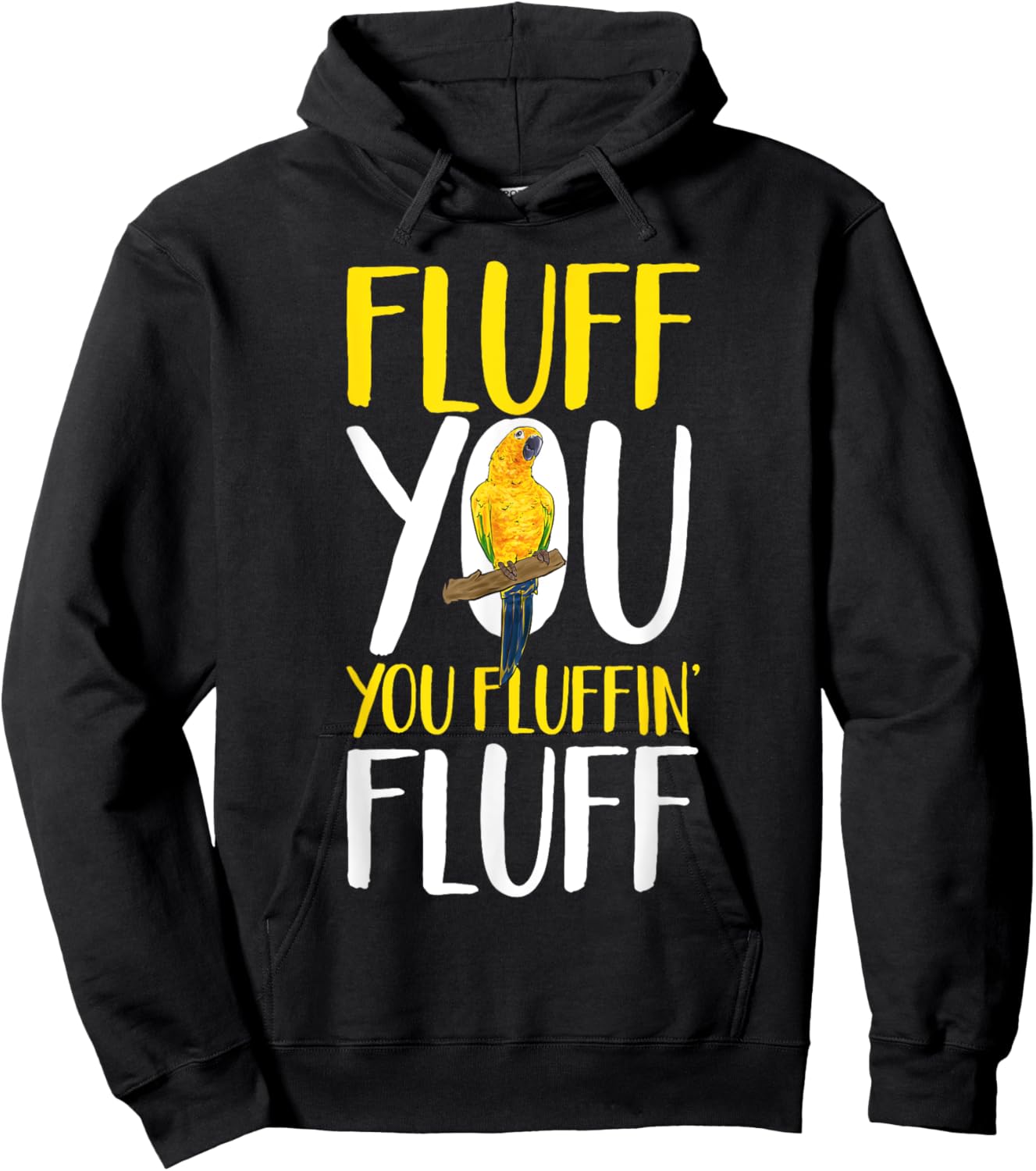 Sun Conure Fluff You Parrot Bird Conure Hoodie - Hoodie | Black