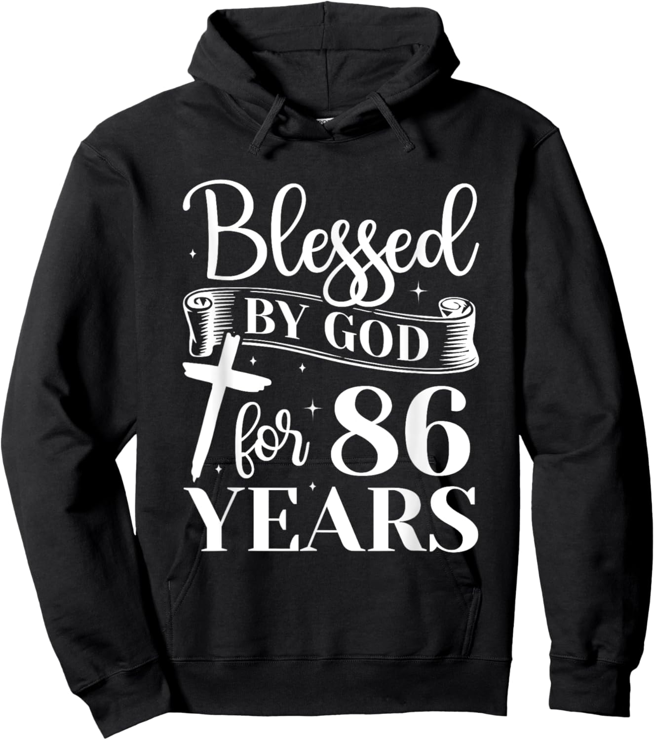 86th Birthday Woman Man Blessed By God For 86 Years Hoodie - Hoodie | Black