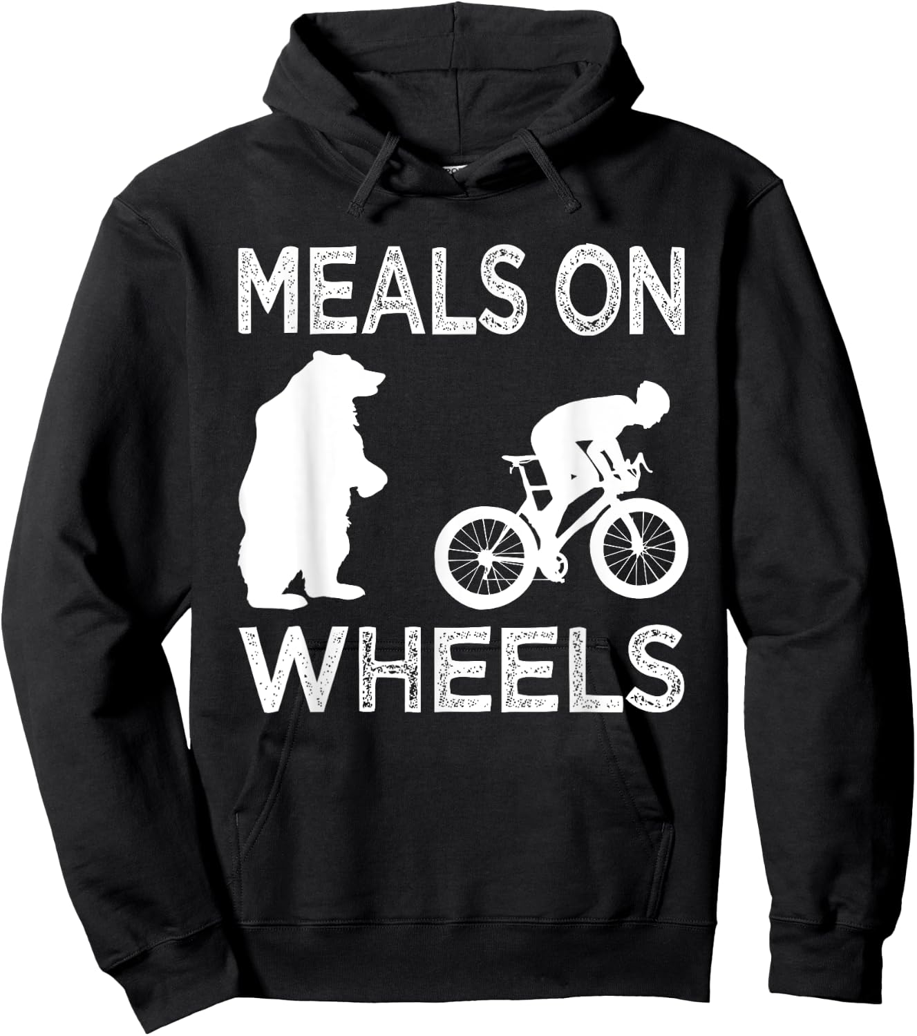 Meals On Wheels Bear Chasing Trail Bike Rider Gifts Hoodie - Hoodie | Black
