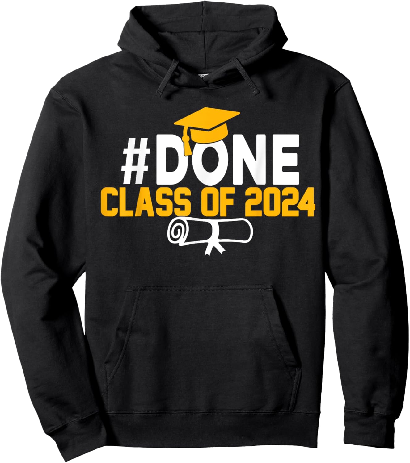 #DONE Class of 2024 Graduation Him Grad Seniors 2024 Hoodie - Hoodie | Black