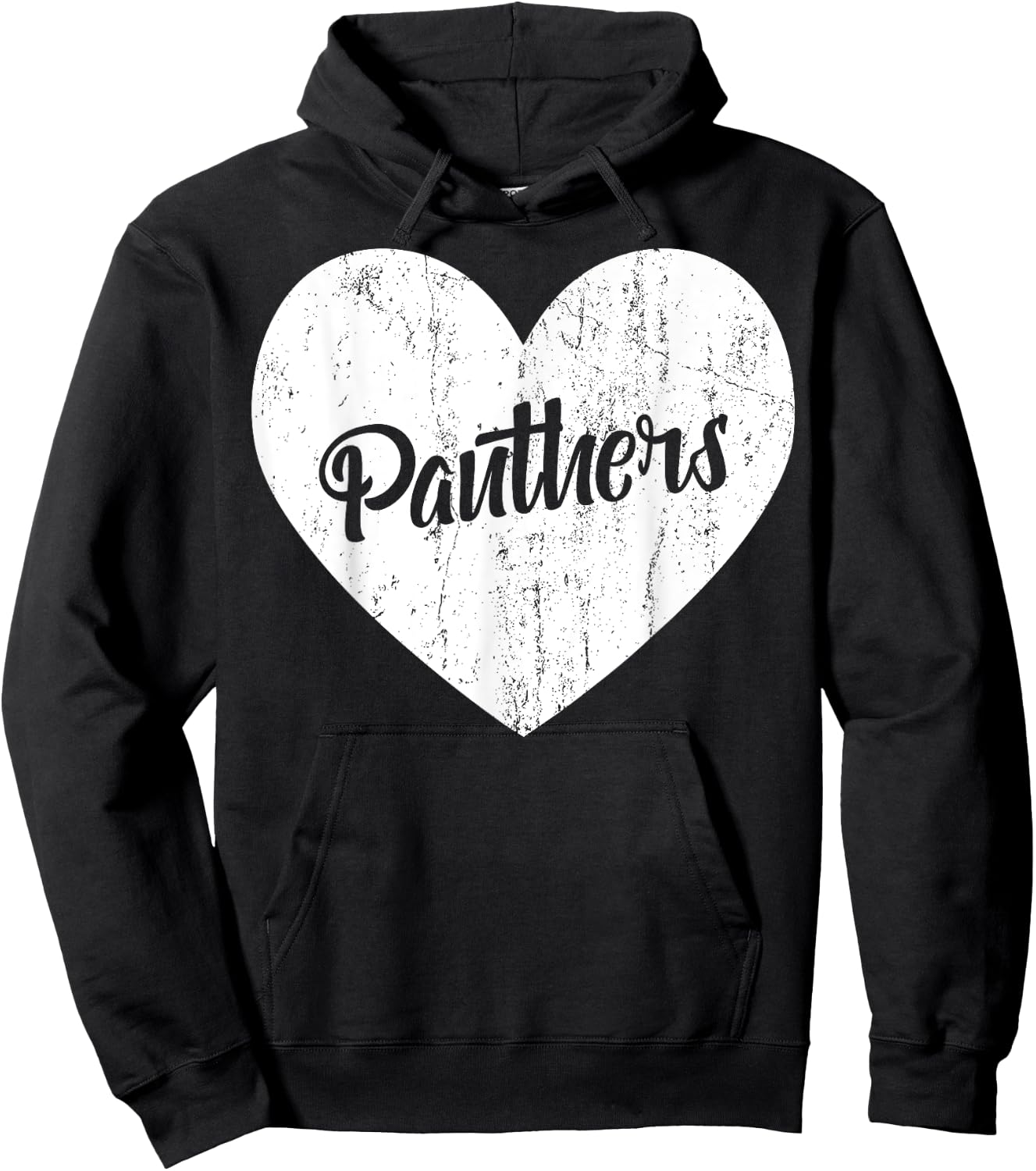 Panthers School Sports Fan Team Spirit Mascot Heart Gift Hoodie - Hoodie | Black