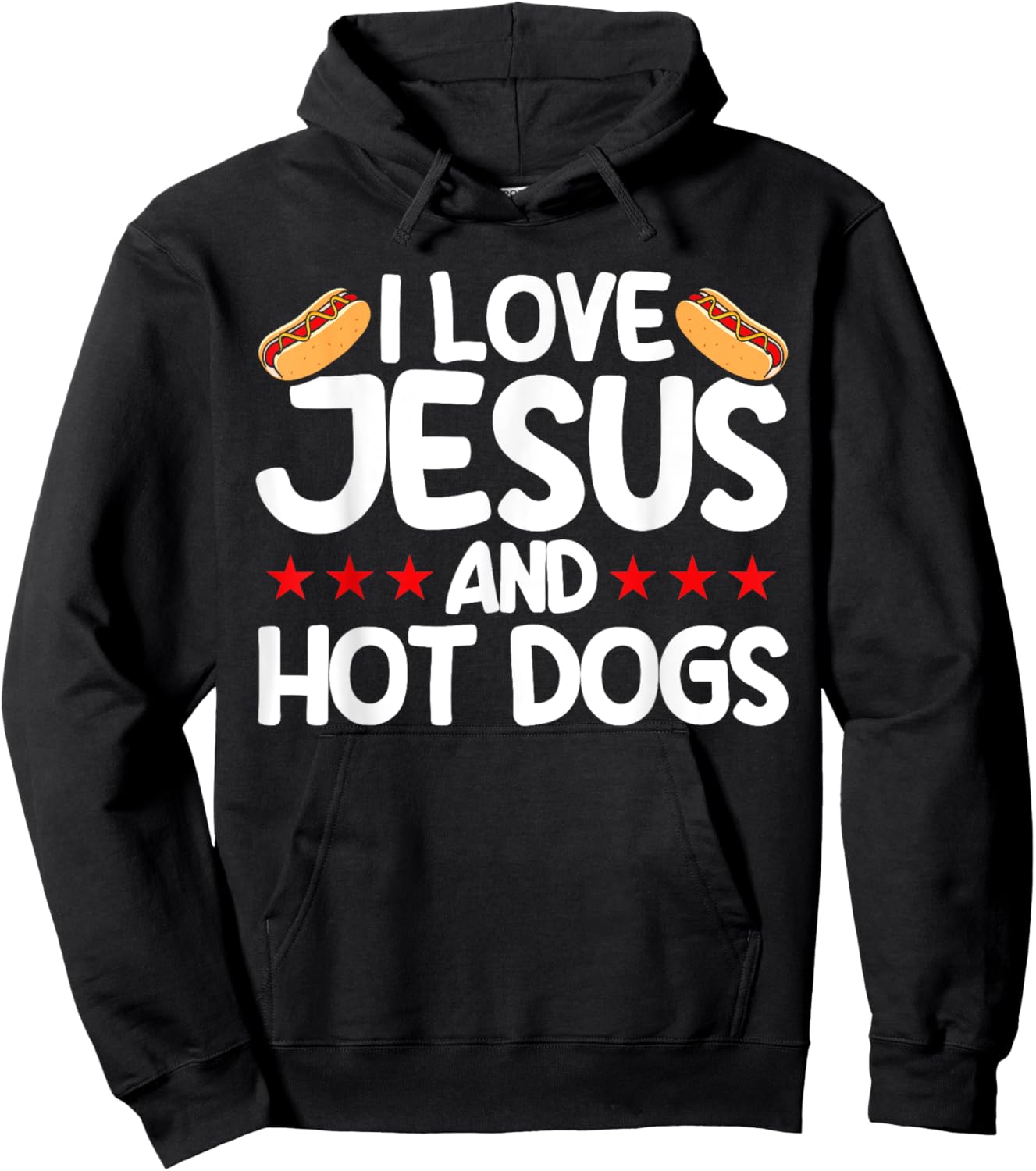 Hot Dog Adult I Love Jesus And Hot Dogs Hoodie - Hoodie | Black