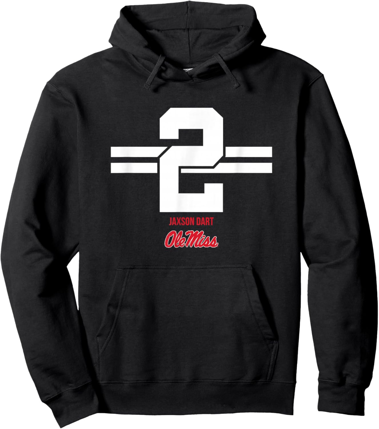 Ole Miss Football: Jaxson Dart 2 Stripe Hoodie - Hoodie | Black