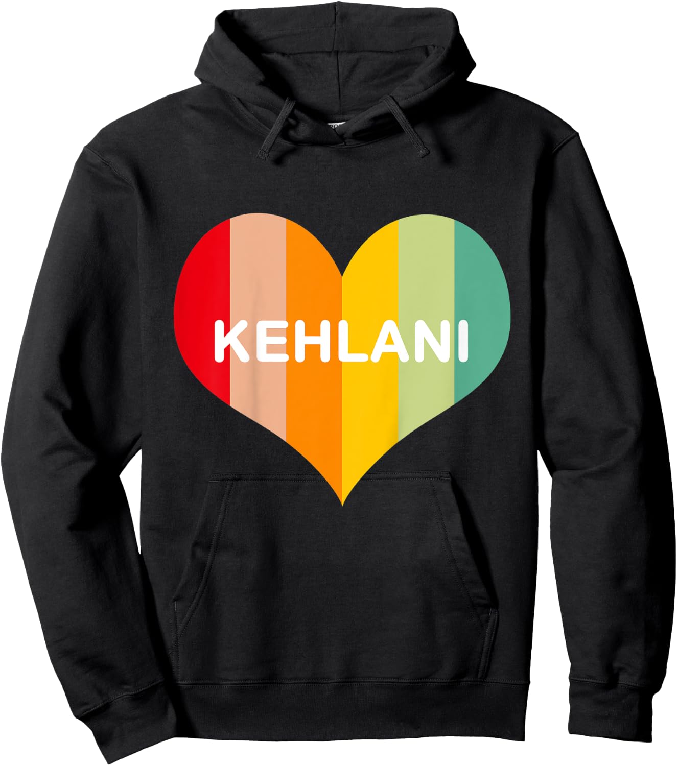 Kids Girls Kehlani Name Heart | Retro Vintage Hoodie - Hoodie | Black