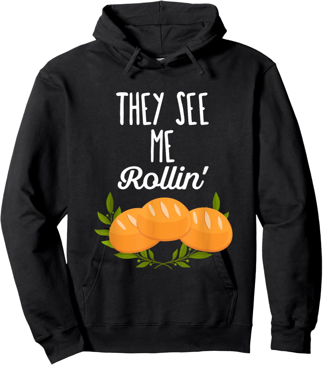They see me rollin - Funny Thanksgiving Pun Hoodie - Hoodie | Black
