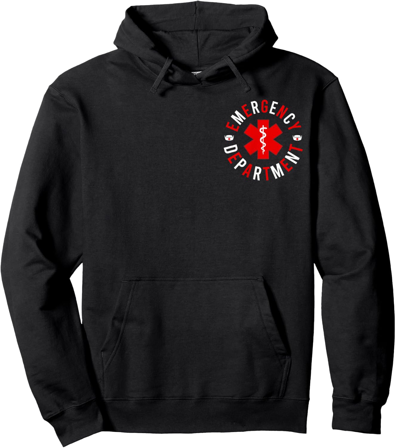 Emergency Department 2 Sided Registered Nurse Retro Er Nurse Hoodie - Hoodie | Black
