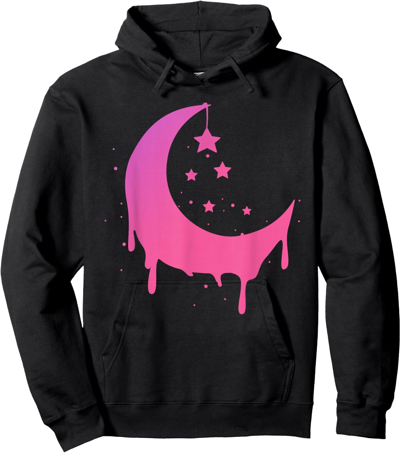 Pastel Moon Goth Vaporwave Hoodie - Hoodie | Black
