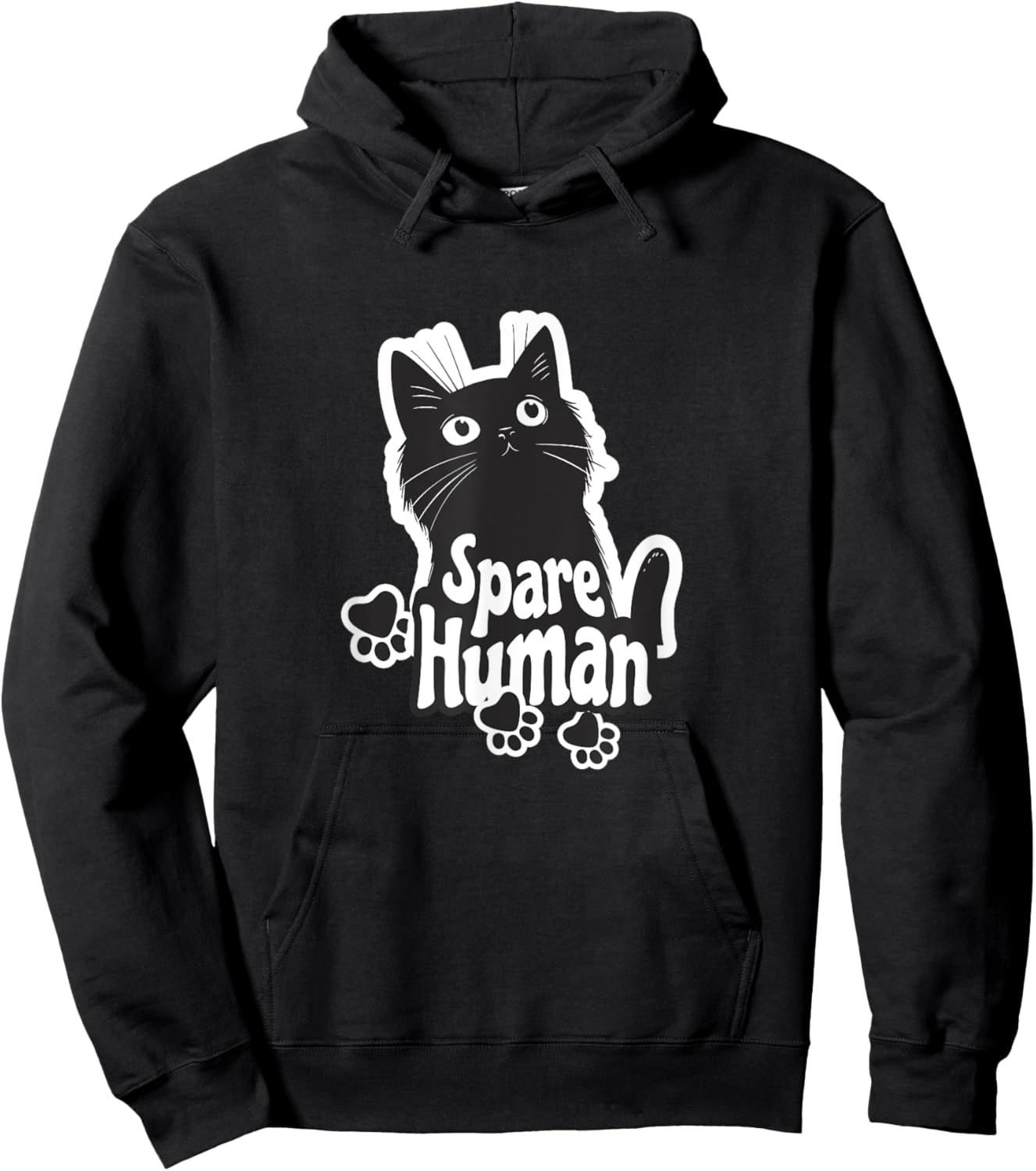 Funny Cats Spare Human, Cat Owners, Couples Move in Day Cat Hoodie - Hoodie | Black