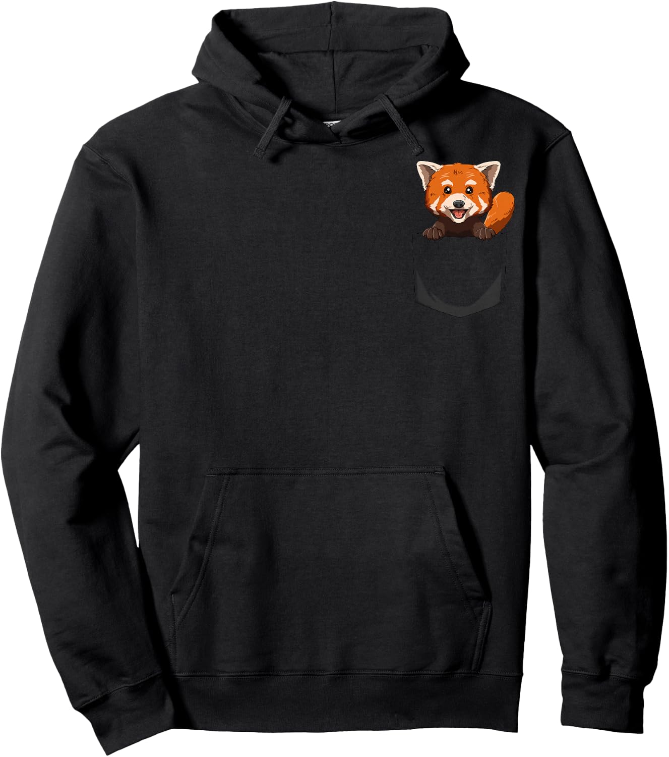 Red Panda Pocket Red Panda Peeking Out Pocket Red Panda Hoodie - Hoodie | Black