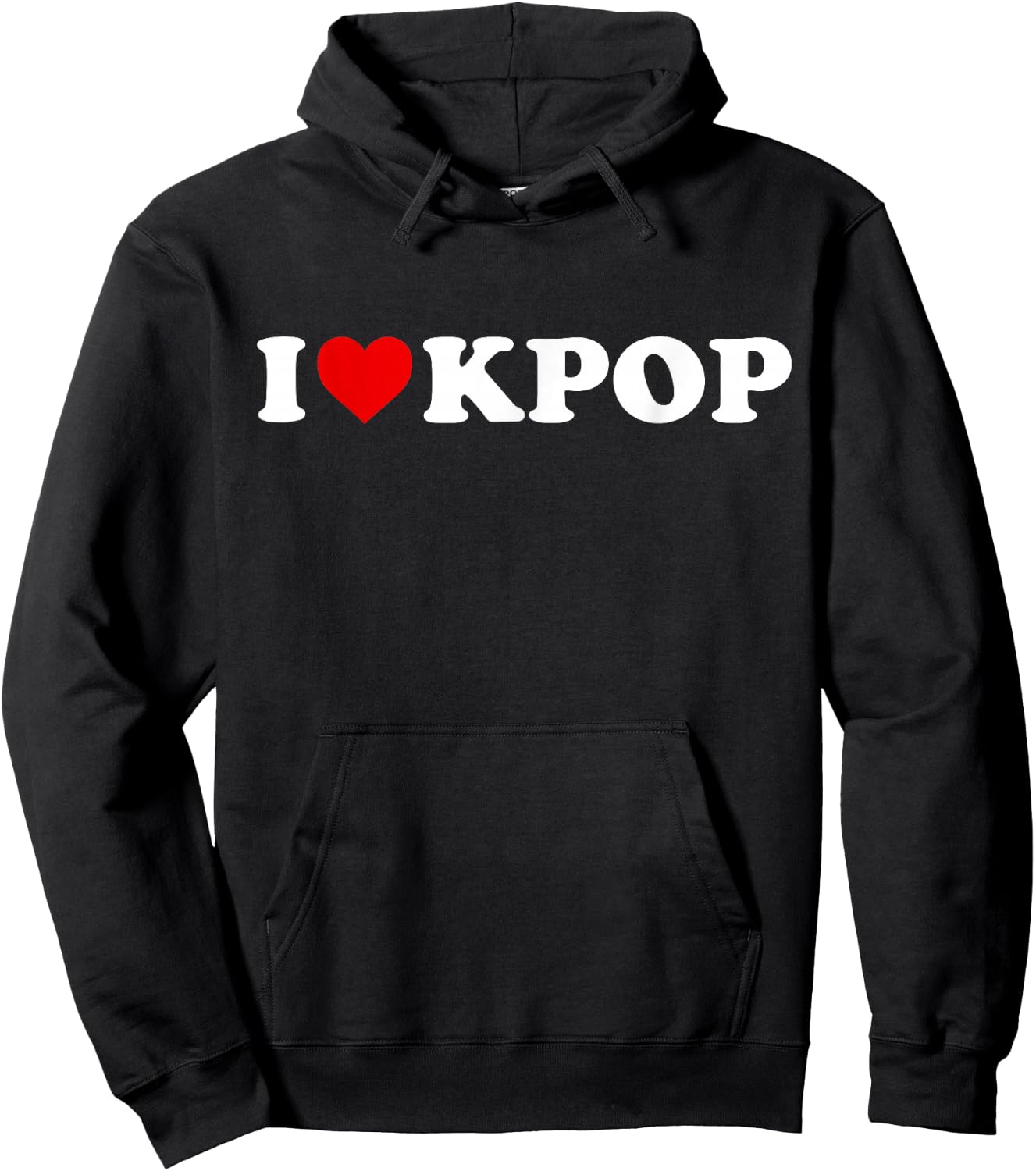 I Love Kpop - Heart K-pop Hoodie - Hoodie | Black