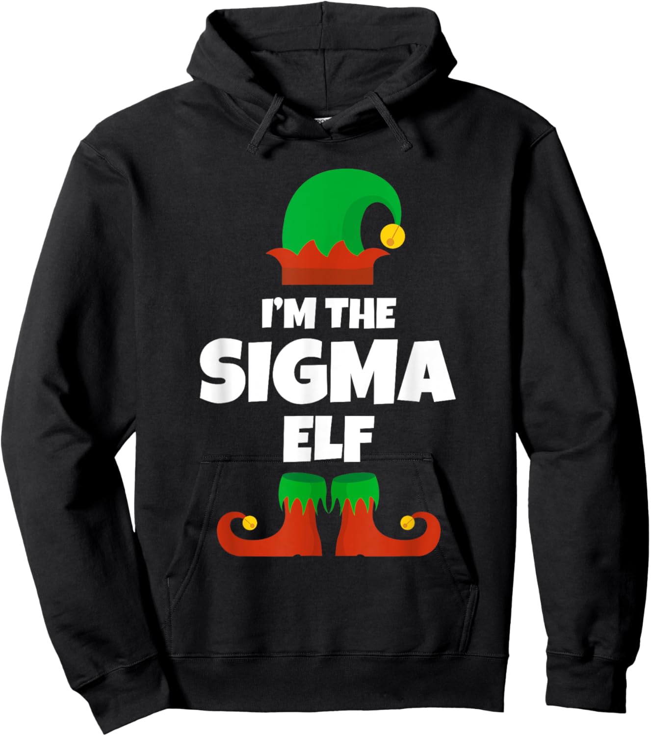 I'm The Sigma Elf Family Pajama Christmas Funny Hoodie - Hoodie | Black
