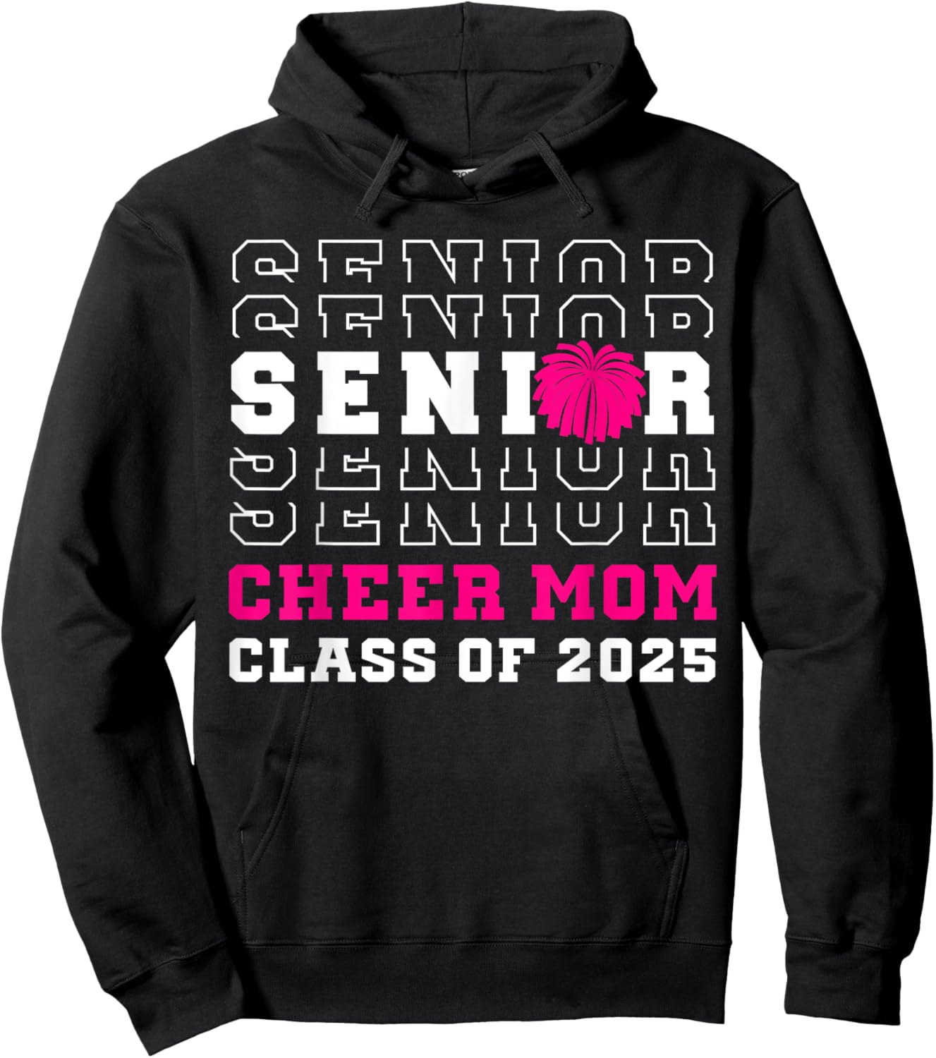 Senior Cheerleader Mom Cheer Class Of 2025 Graduation Women Hoodie - Hoodie | Black