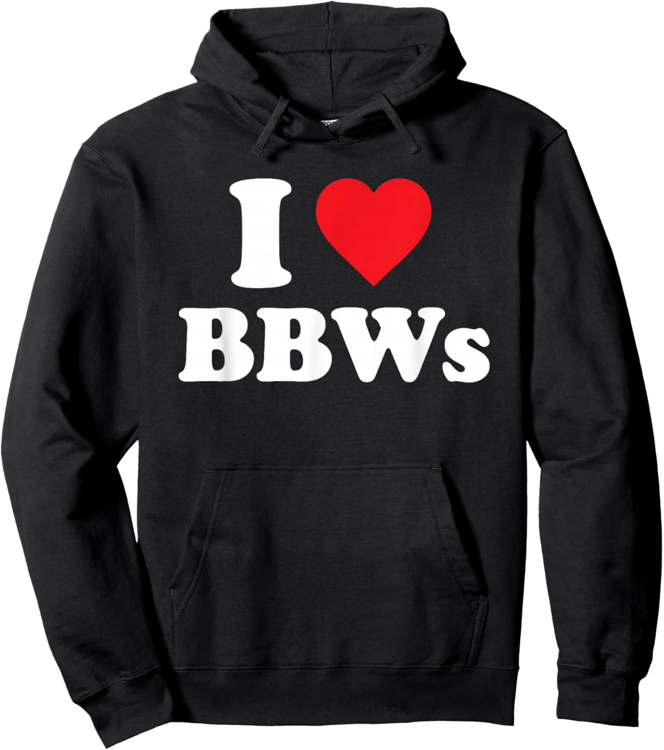 I Love BBWs Funny Classic Heart Hoodie - Hoodie | Black
