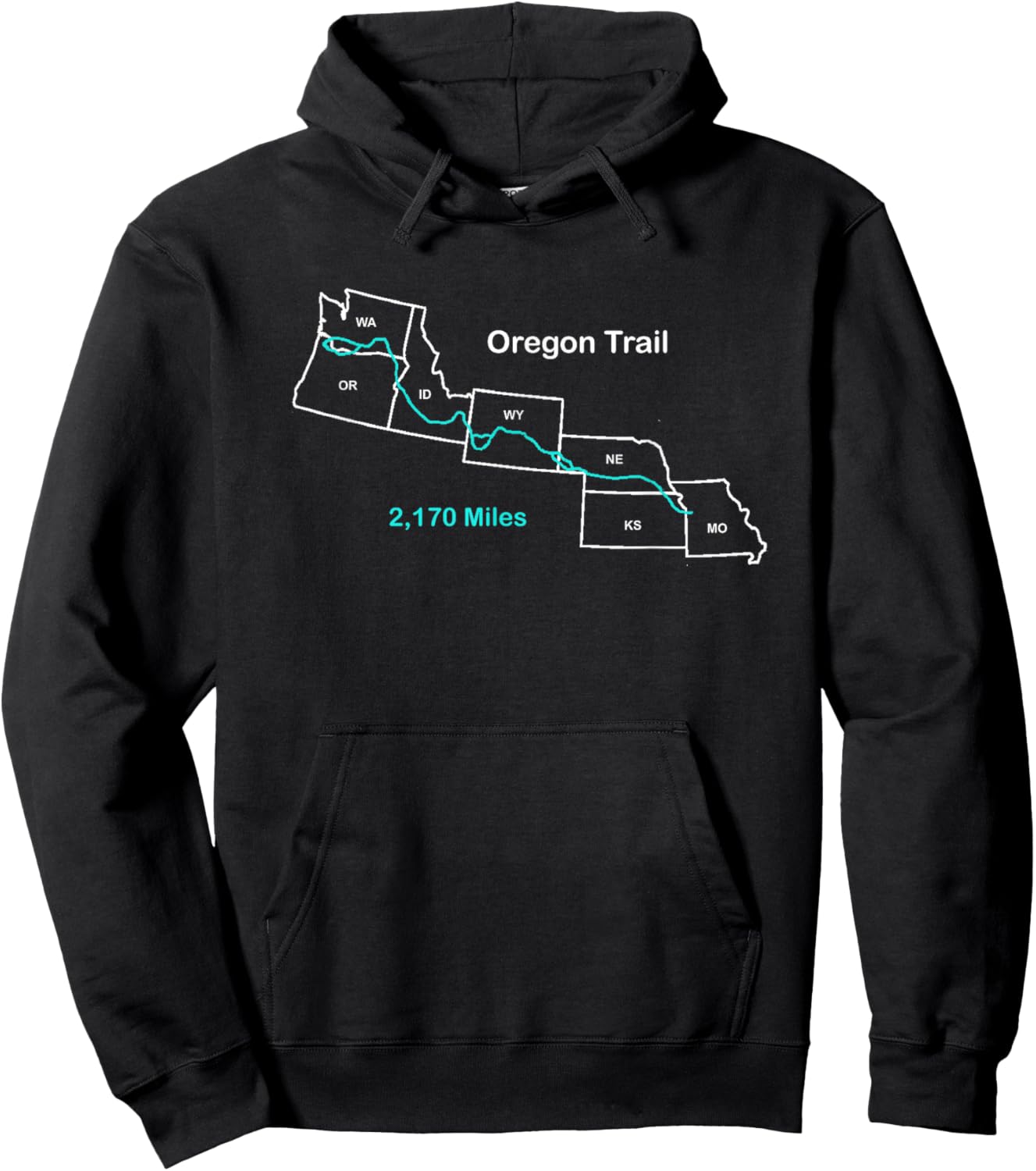 Route Map of The Oregon National Historic Trail Hoodie - Hoodie | Black