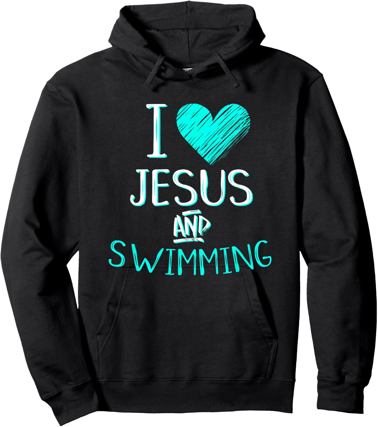 I Love Jesus And Swimming Christian Swimmer Birthday Gift Hoodie - Hoodie | Black