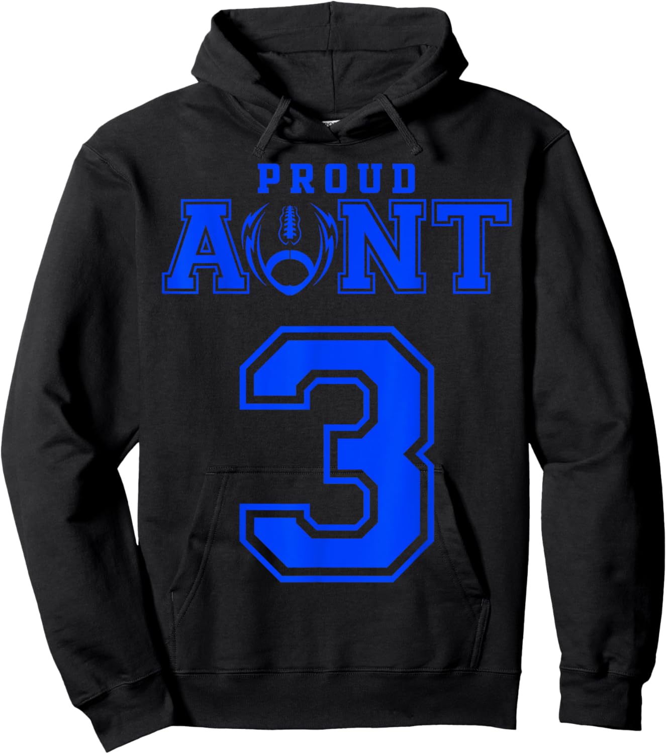 Custom Proud Football Aunt Number 3 B Personalized Hoodie - Hoodie | Black