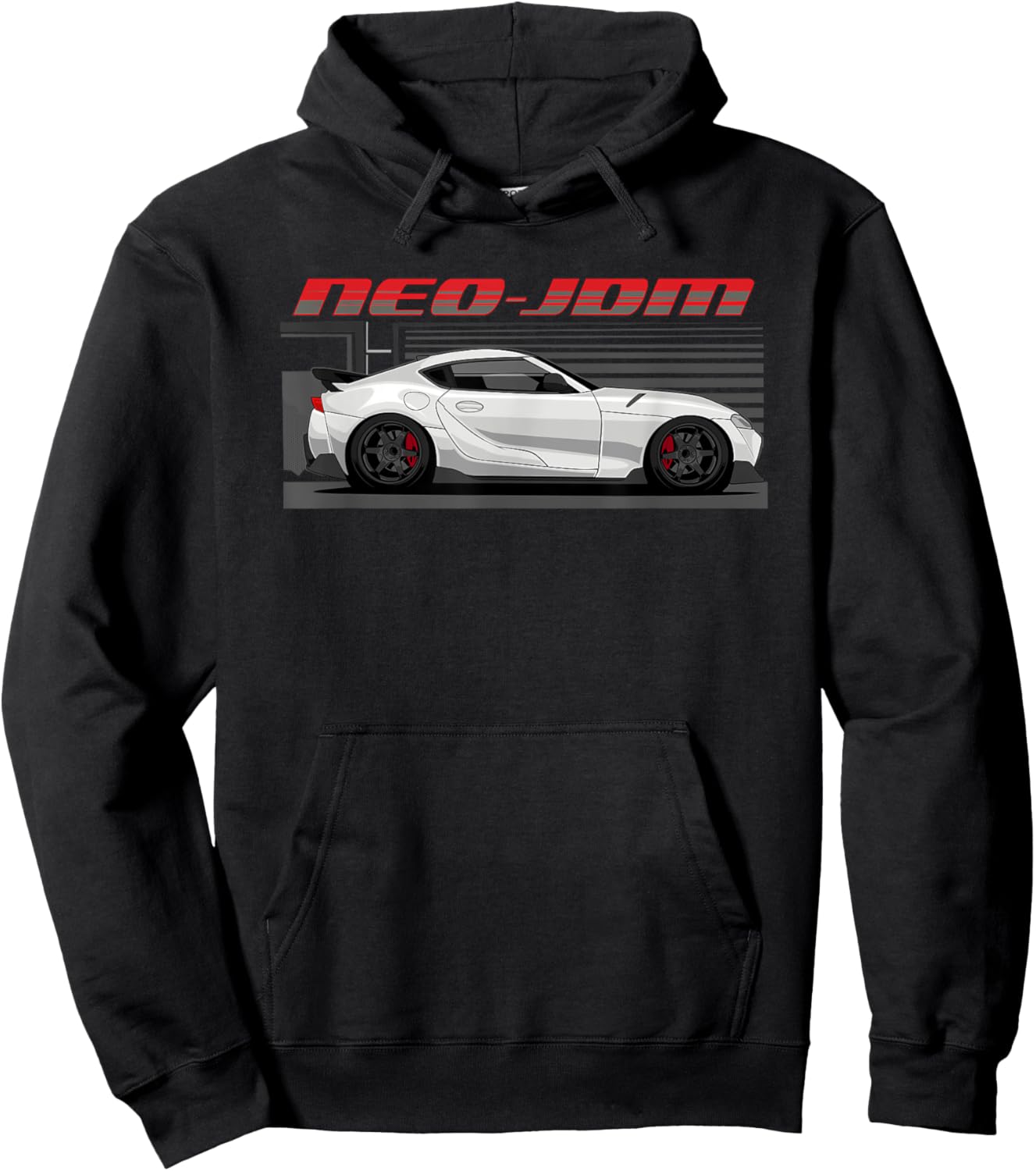 Neo-JDM White MK5 Car Graphic Hoodie - Hoodie | Black