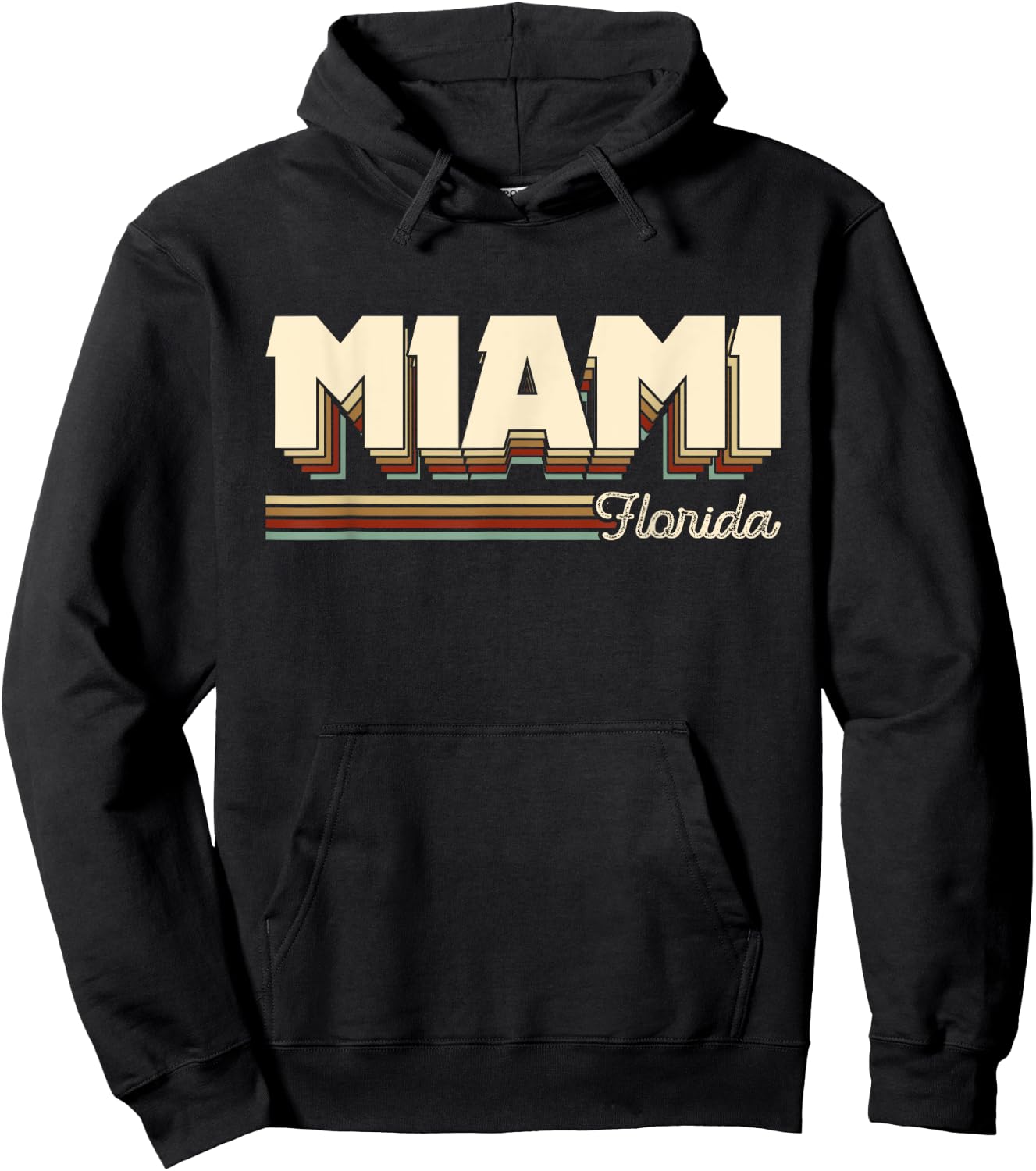 Retro 80s Miami Florida Beach Souvenir Gift Men Women Kids Hoodie - Hoodie | Black