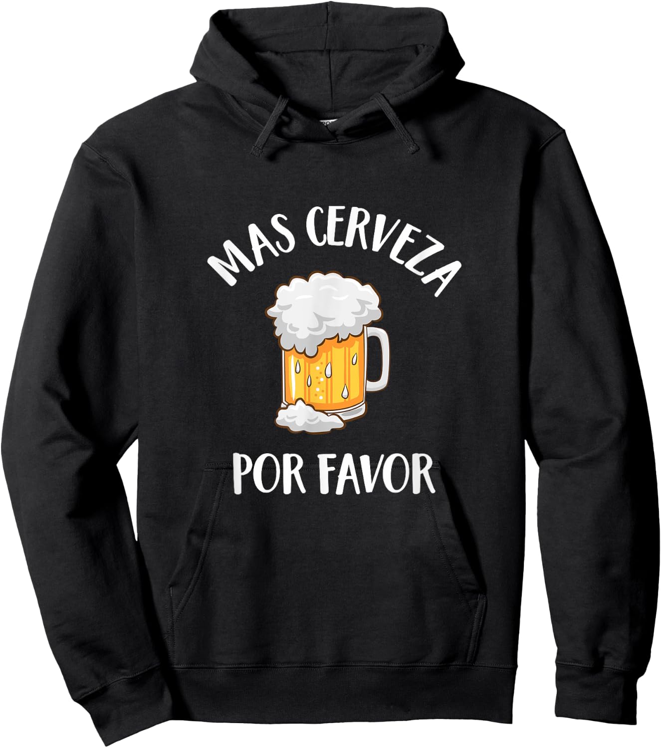 Mas Cerveza Por Favor Spanish Funny More Beer Drinking Gift Hoodie - Hoodie | Black