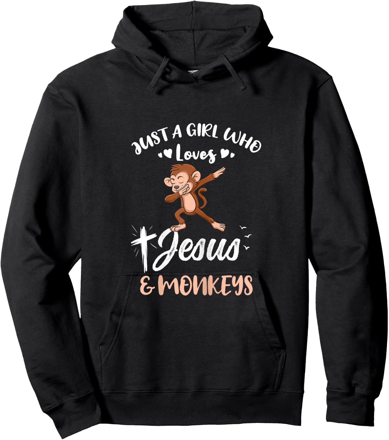 Just A Girl Who Loves Jesus And Monkeys Hoodie - Hoodie | Black