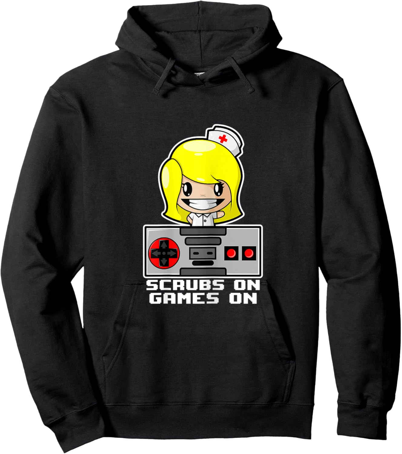 Scrubs On Gaming Shirt Nurse Shirts Funny Gamer Hoodie - Hoodie | Black