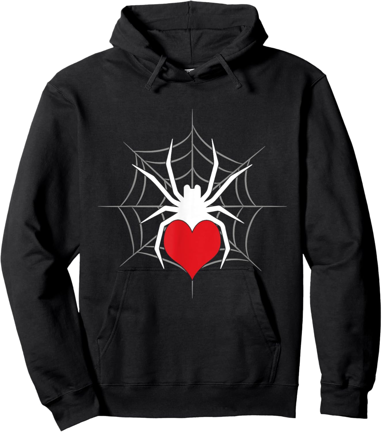 Spider Web | Arachnophile Spider Lovers | Spider With Heart Hoodie - Hoodie | Black
