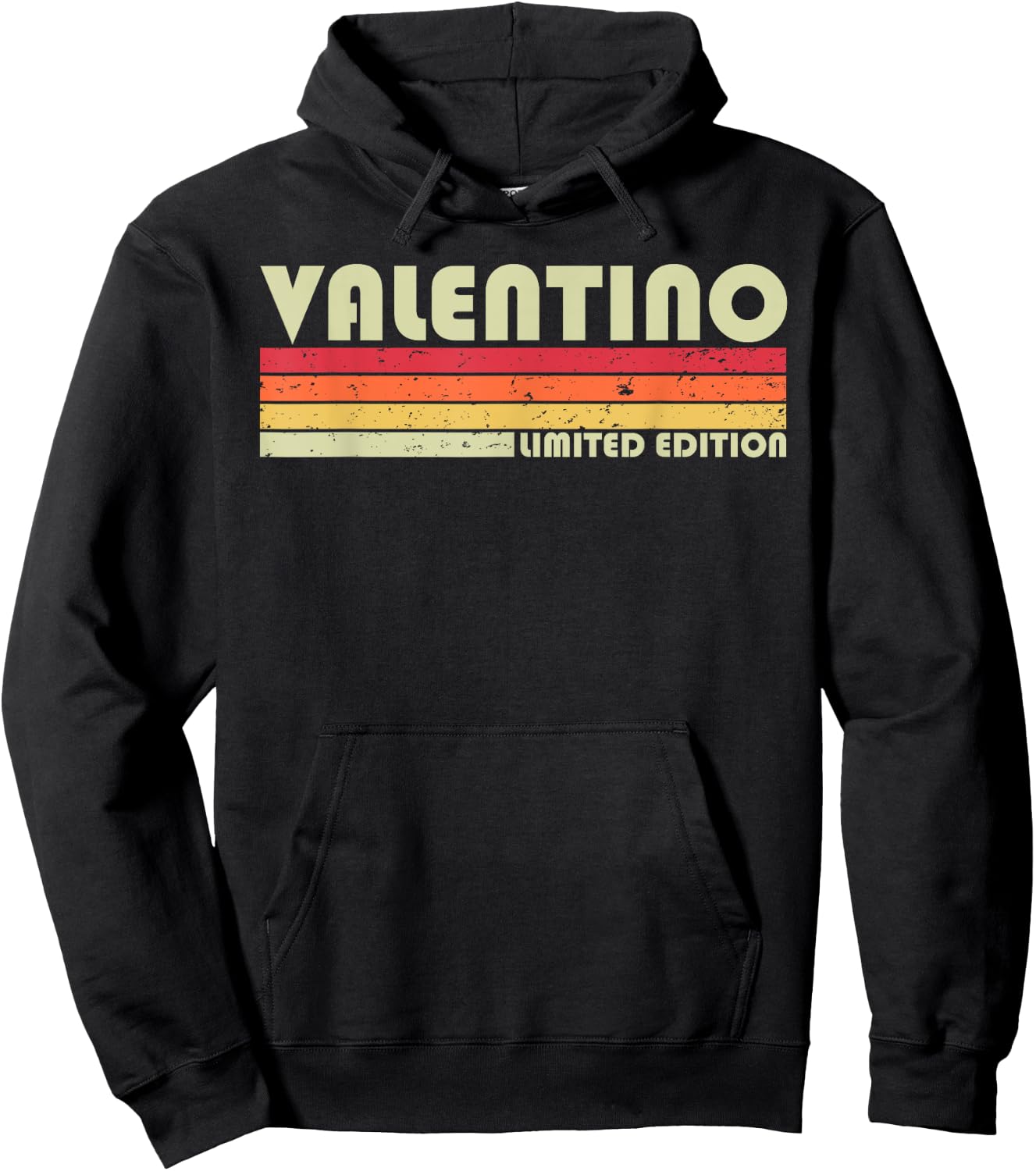 VALENTINO Name Personalized Funny Retro Vintage Birthday Hoodie - Hoodie | Black