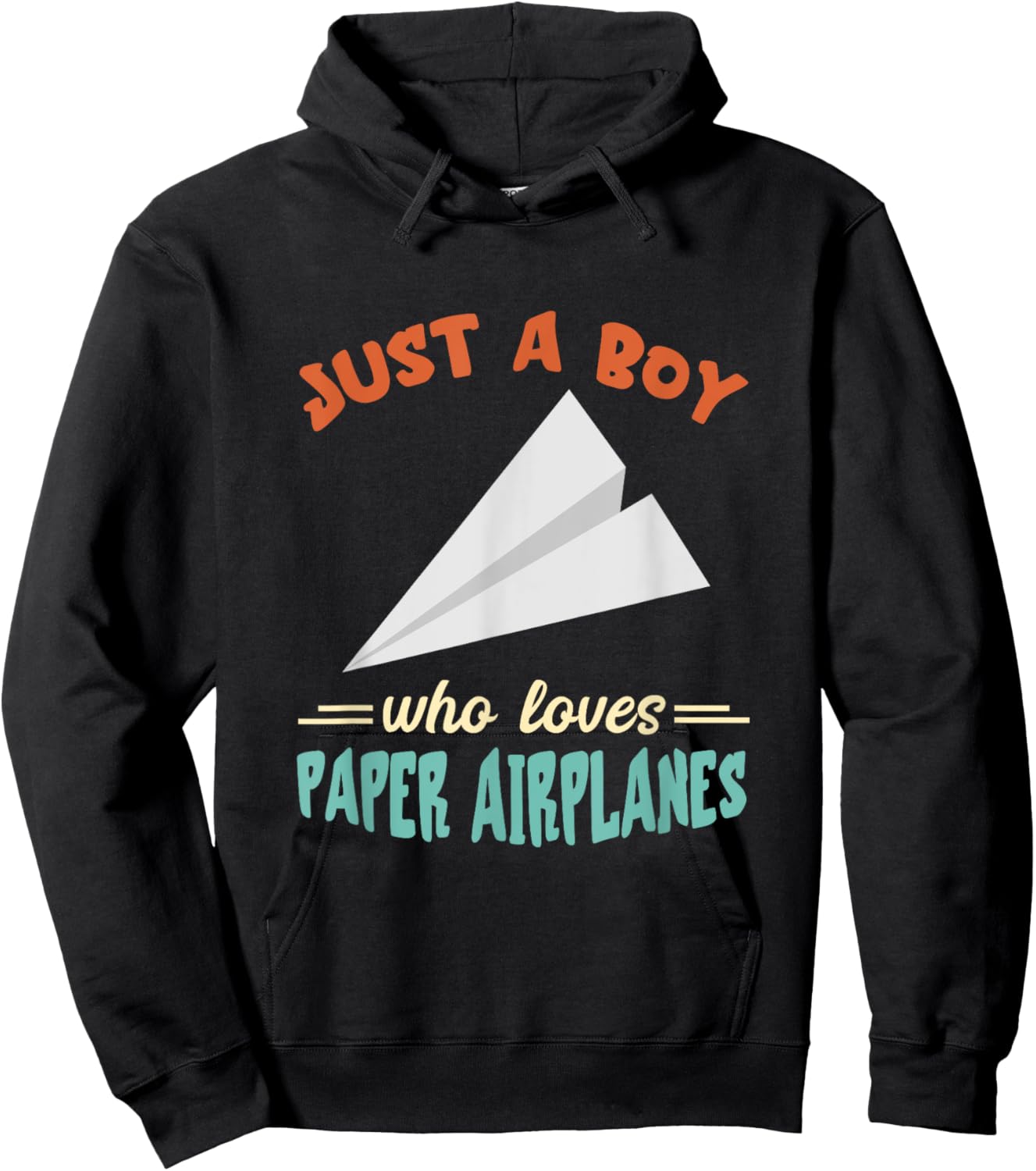 Paper Airplane Just A Boy Aircraft Paper Plane Aviation Hoodie - Hoodie | Black