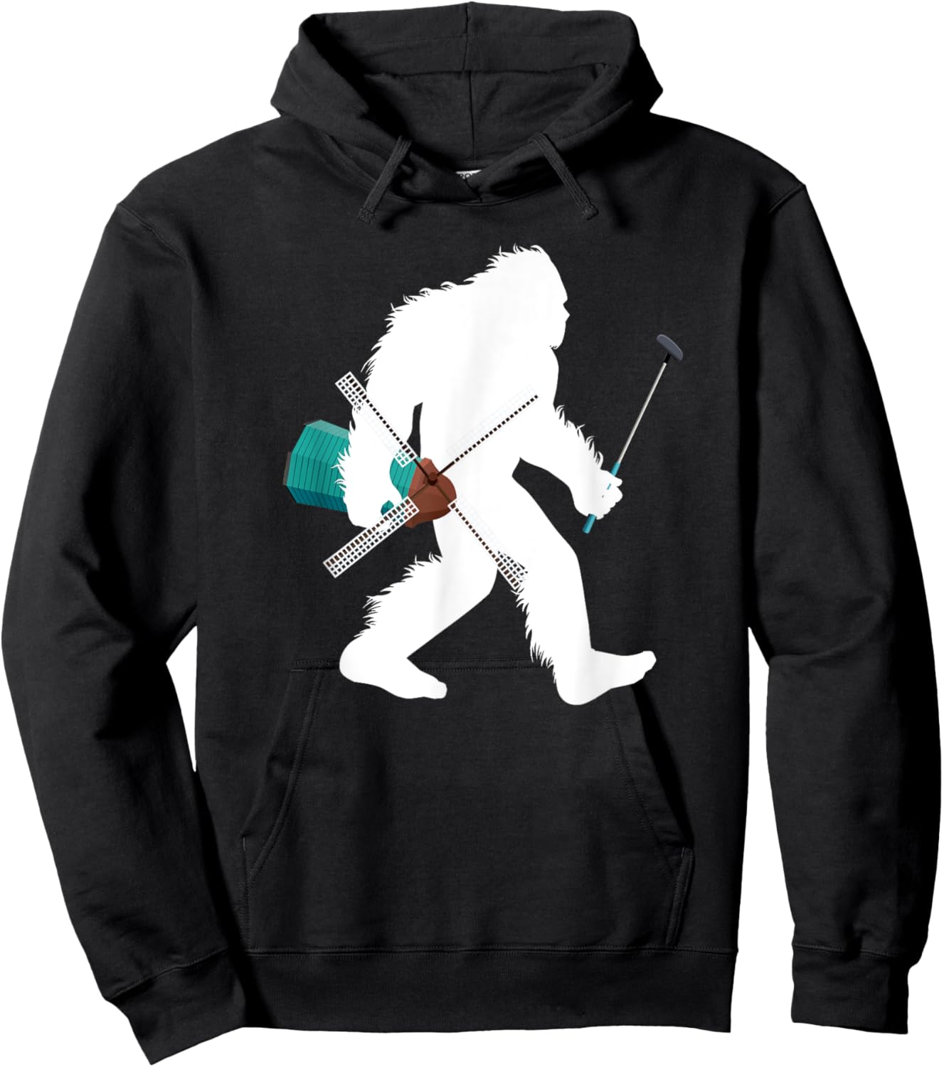 Bigfoot Mini Golf Cryptid Golfer Sasquatch Putt Putt Golfing Hoodie - Hoodie | Black