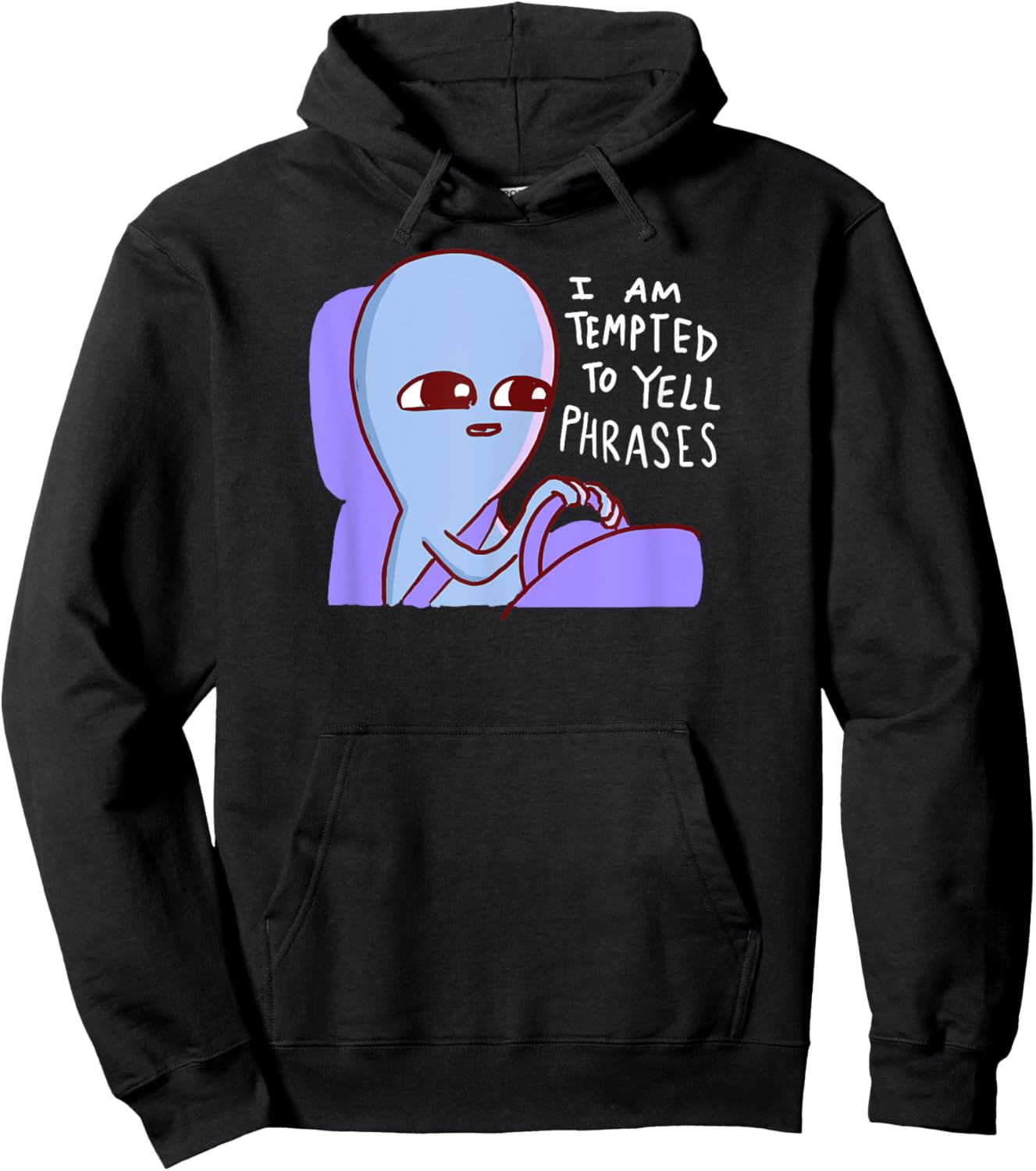 Threadless Nathan W. Pyle I Am Tempted To Yell Graphic Hoodie - Hoodie | Black