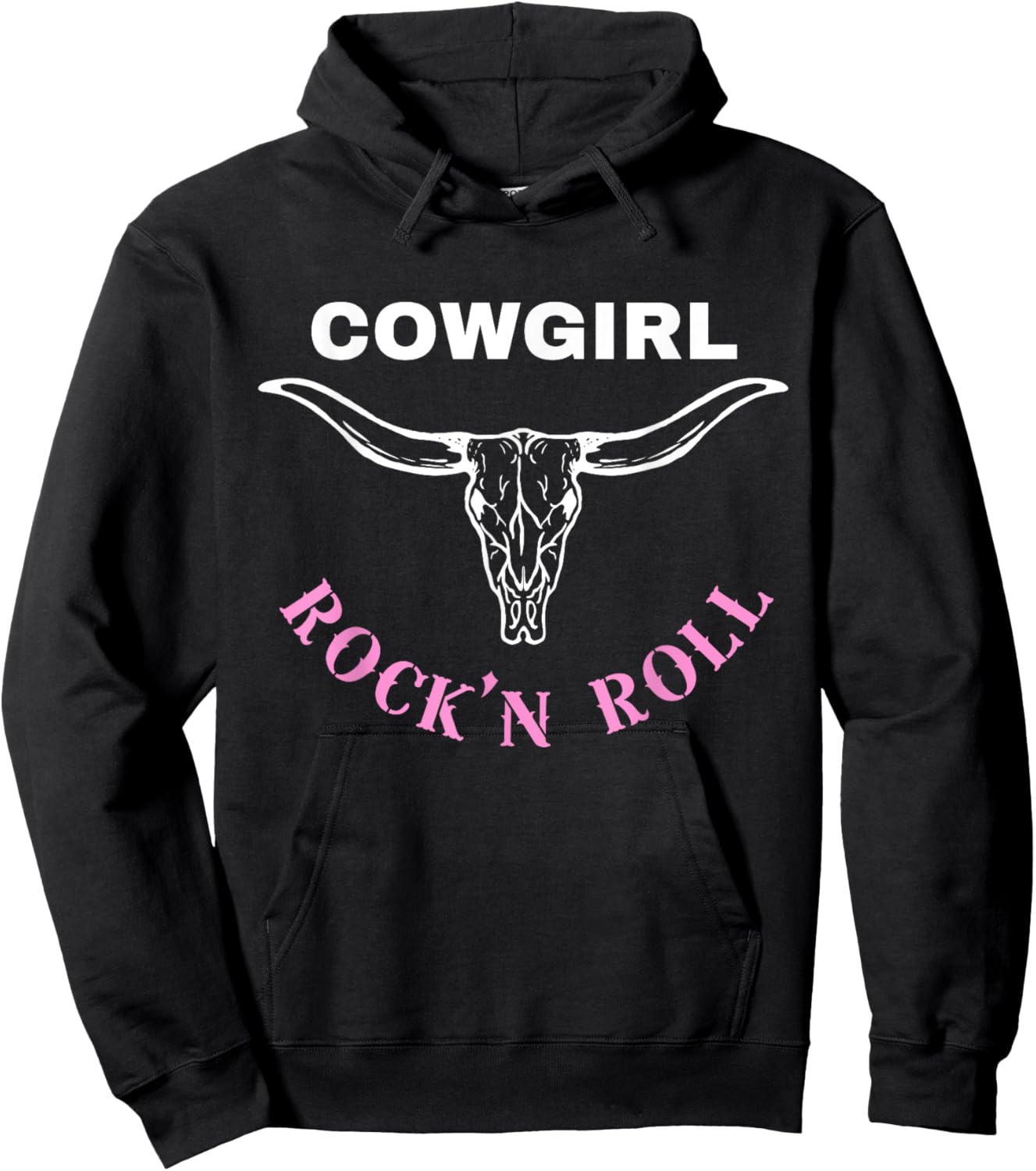Cowgirl Rock'n Roll for Western Country Music Concert Lovers Hoodie - Hoodie | Black