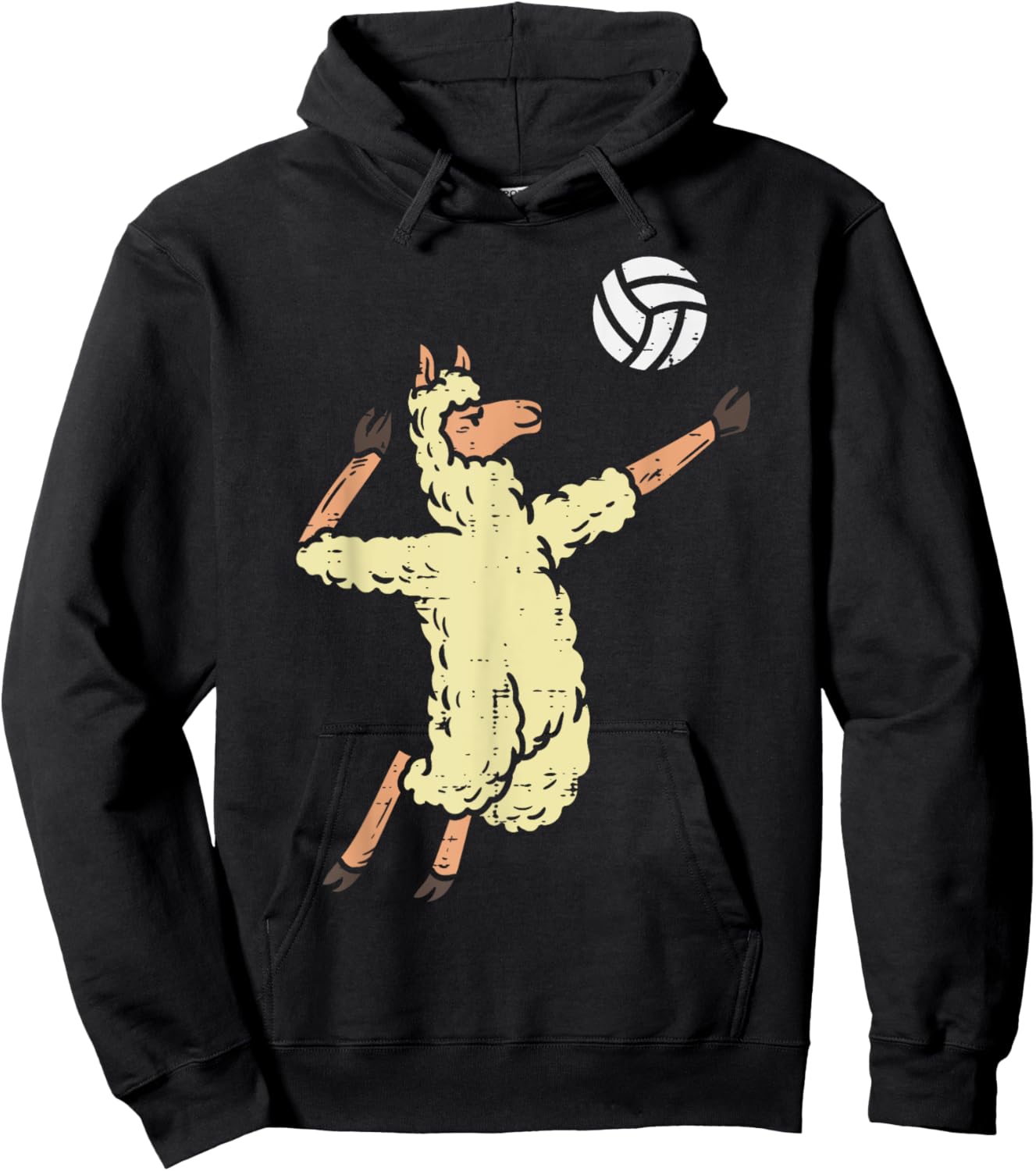 Llama Volleyball Alpaca Spike Serve Player Spiker Women Men Hoodie - Hoodie | Black