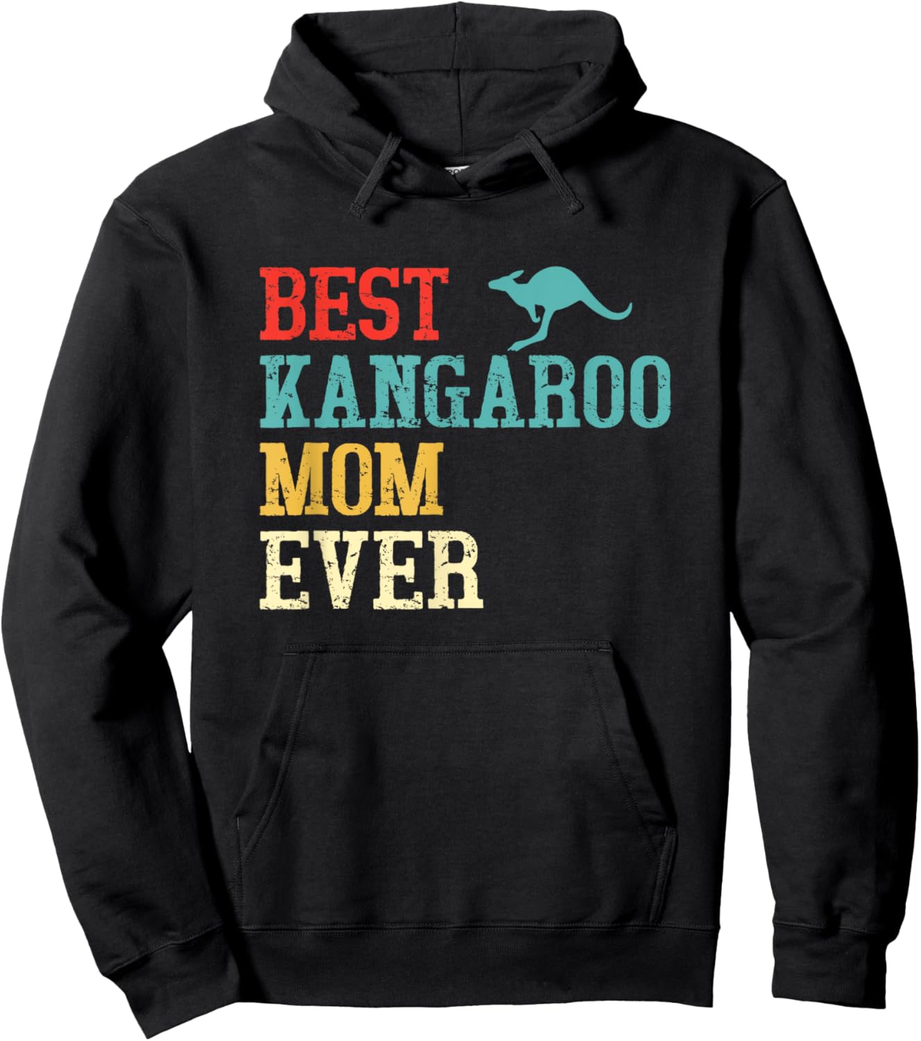 Kangaroo Mom Funny Women Girls Kids Kangaroo Animal Hoodie - Hoodie | Black