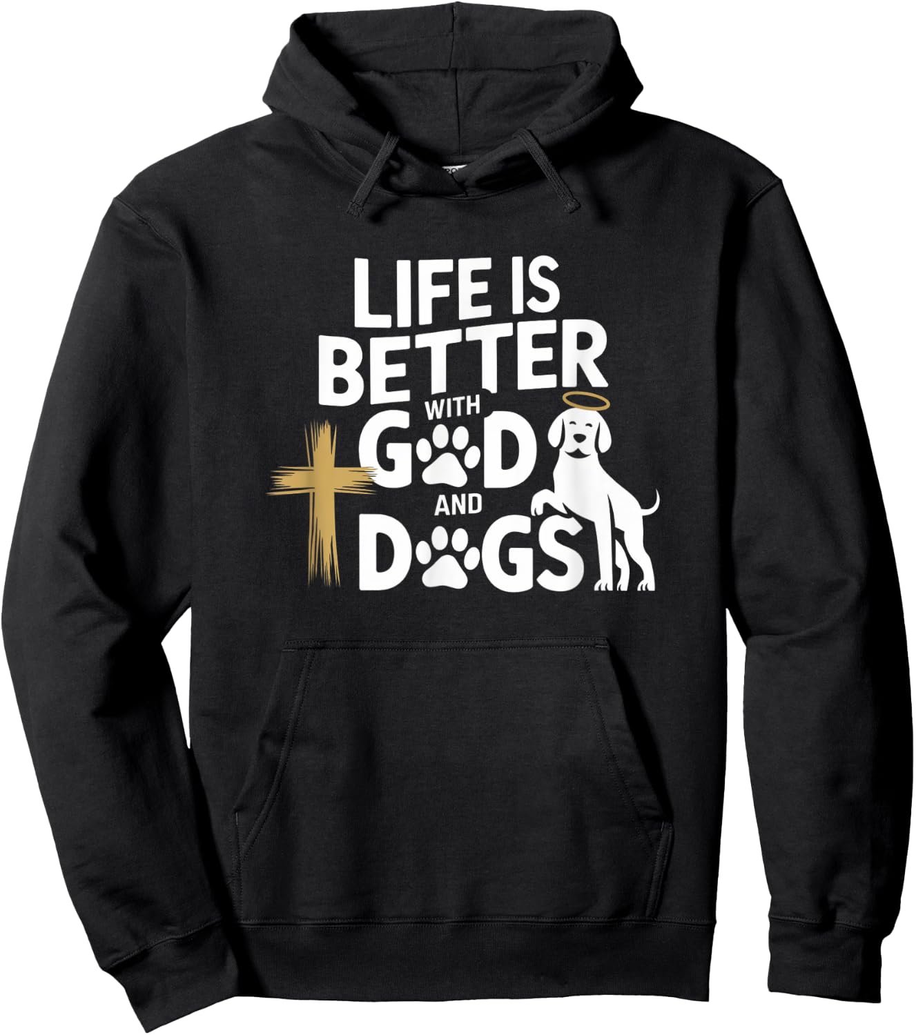 Adults Dog Lovers Spiritual/Religious Classic Fit Black Hoodie - Hoodie | Black
