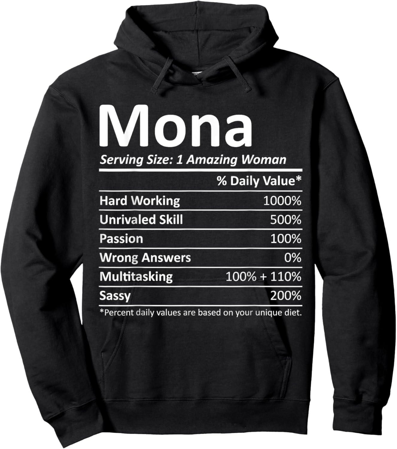 MONA Nutrition Personalized Name Funny Christmas Gift Hoodie - Hoodie | Black