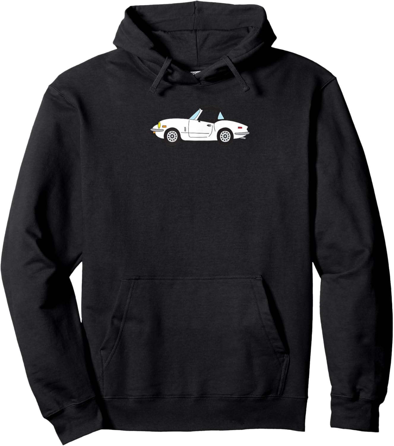 White Triumph Spitfire 1500 Britisches Auto Cartoon Hoodie - Hoodie | Black